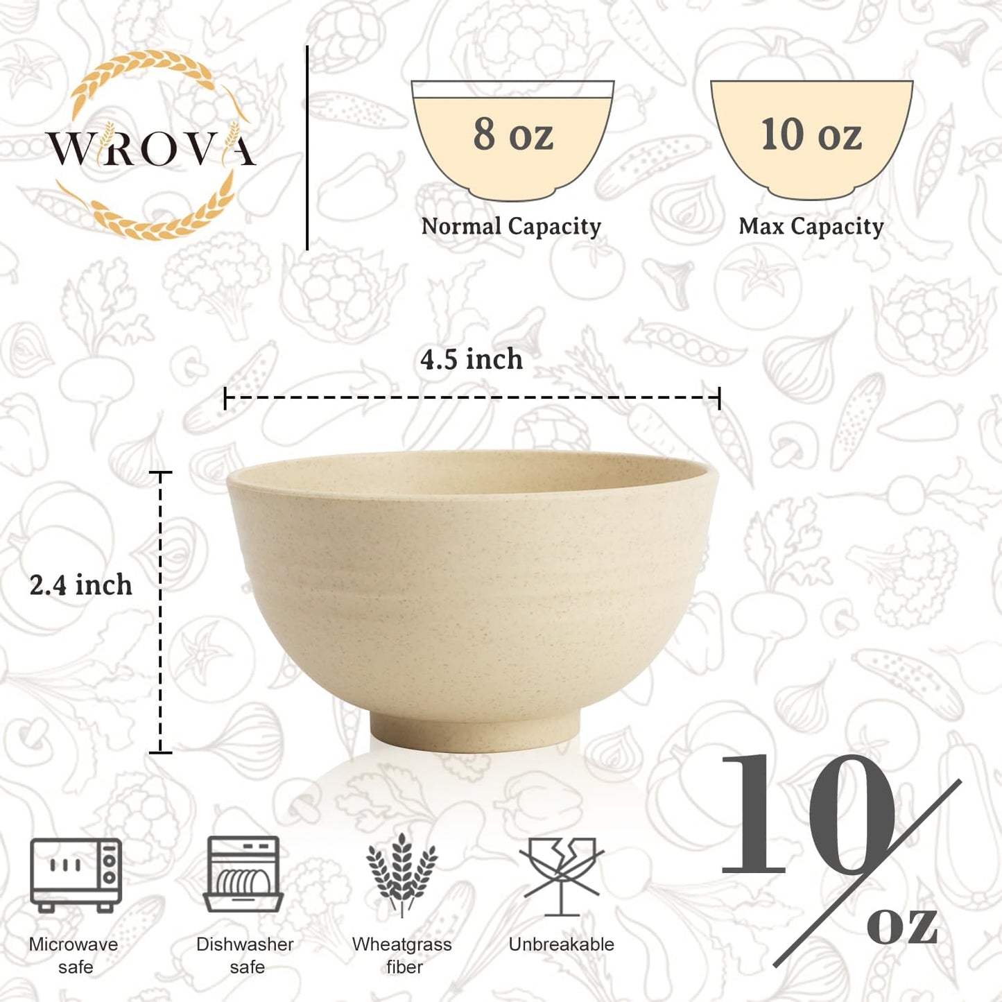 Small Wheat Straw Bowls Sets of 6,Dishwasher Safe and Microwave Safe Snack Bowls 10oz,Alternative Handy Plastic Bowls Reusable for Snack and Ice Cream.Beige Series