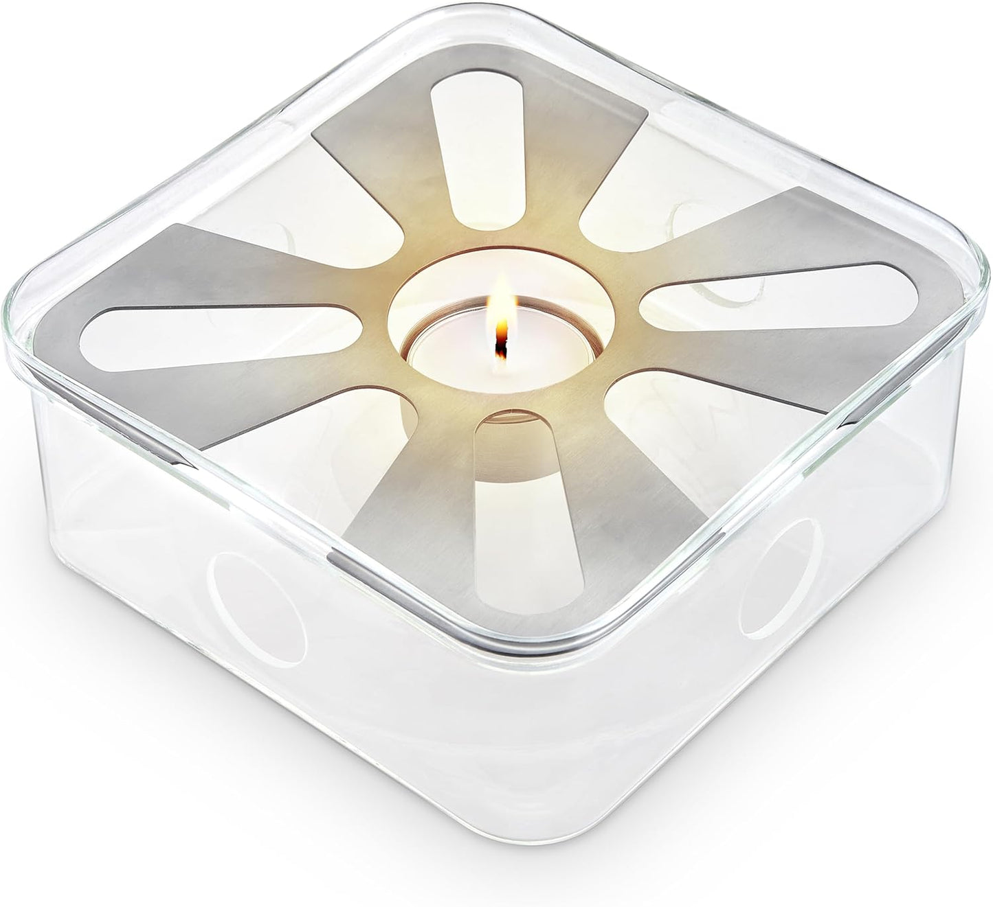 Teabloom Radiance Square Tea Warmer with Tealight Candle – Elegant Base for All Teapot Shapes