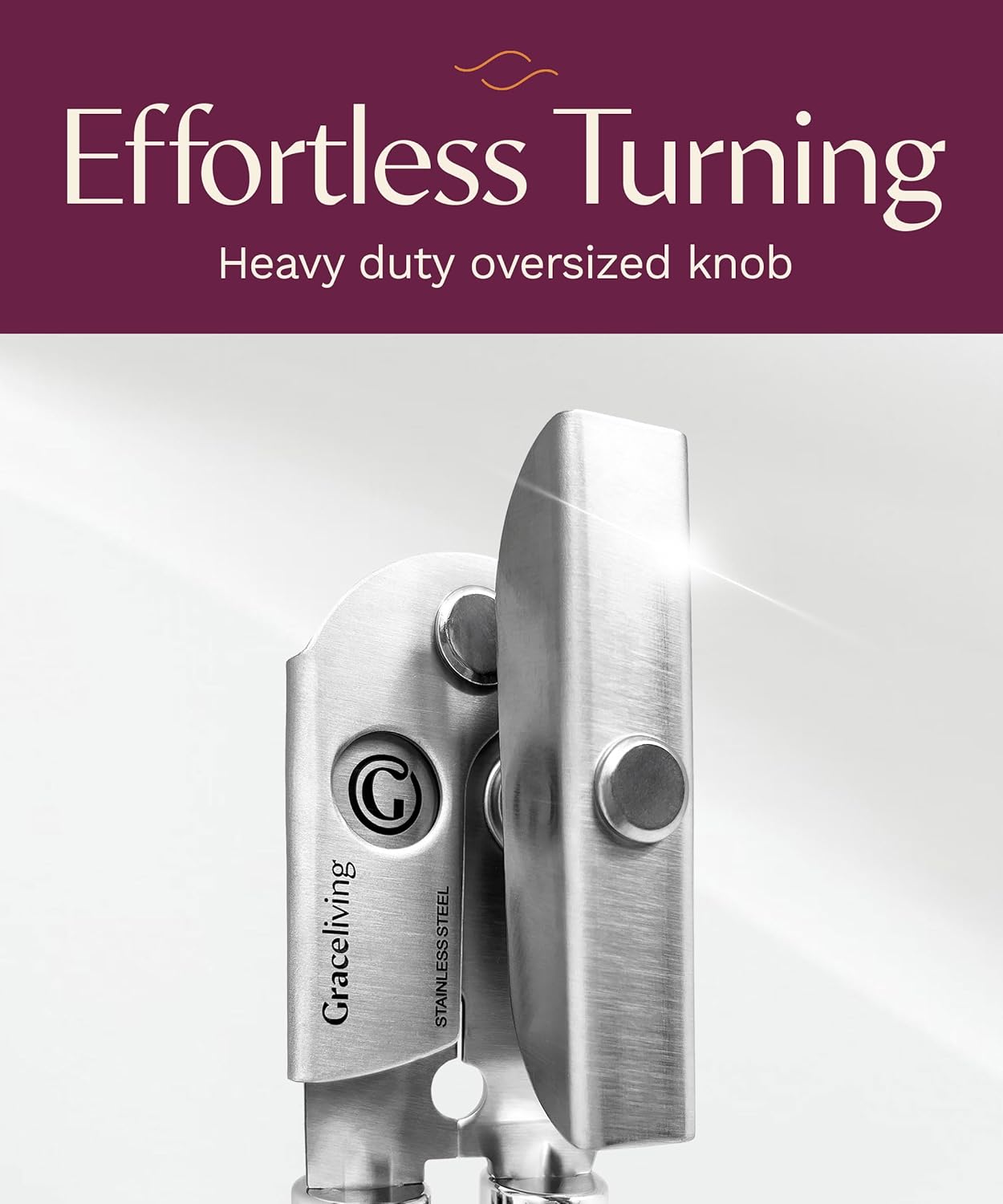 Premium Multifunctional Magnetic Manual Can Opener and Bottle Opener, Heavy Duty Stainless Steel Sharp Cutting Blade and Oversized Easy Turn Knob, Soft-Touch Handle, Kitchen Use, Orange