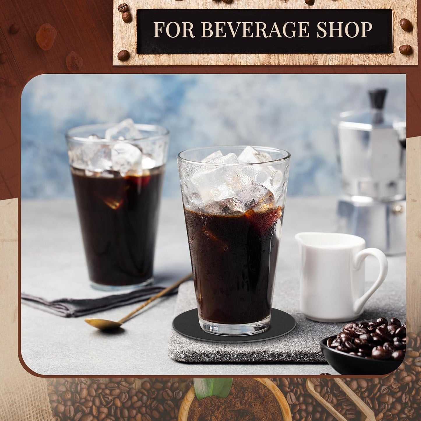 TaoBary 200 Pcs Disposable Paper Coasters Bulk 1MM, 4 Inch Round Cardboard Coasters Blank for Bar Drinks DIY Crafts Arts Wedding (Black)