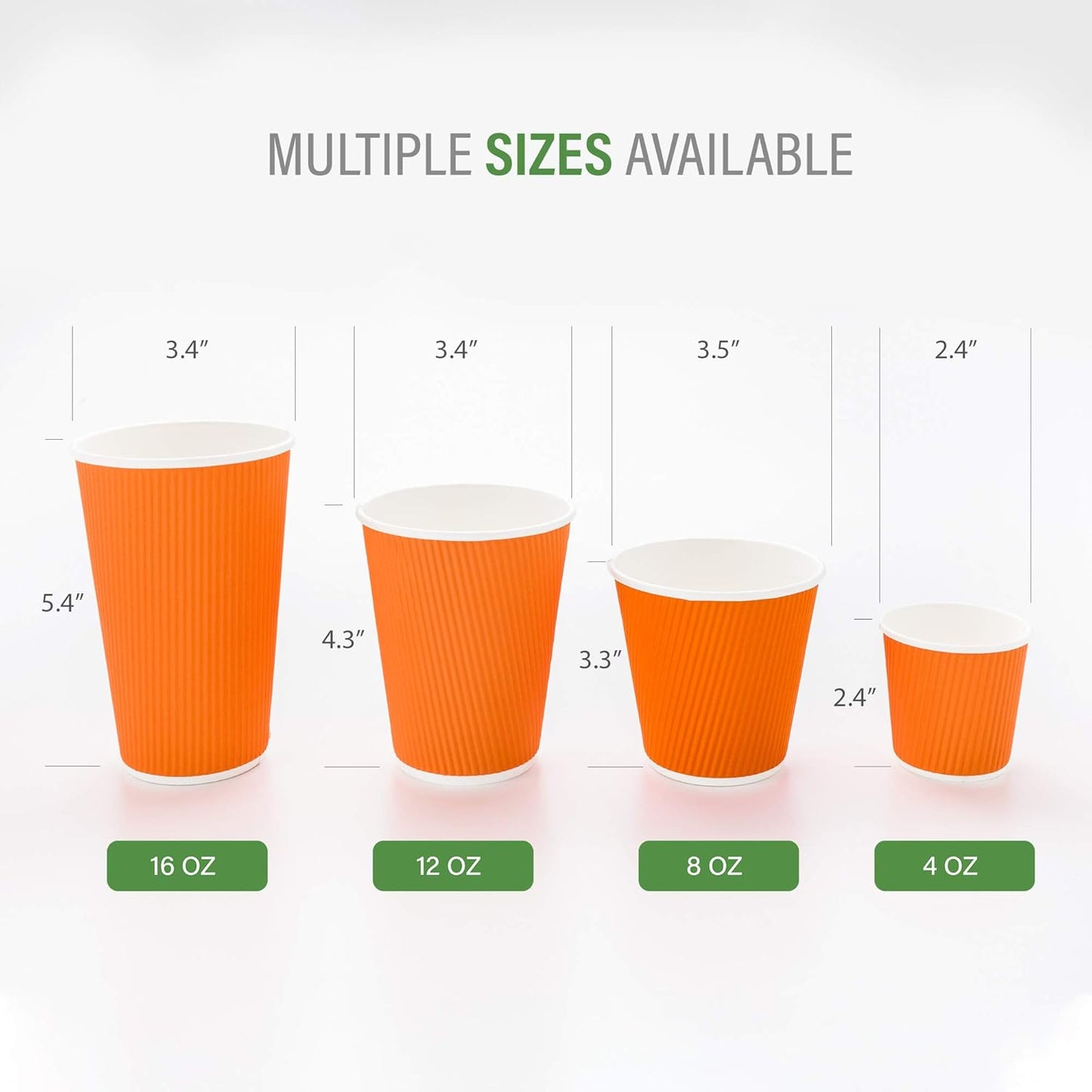 Restaurantware-12 Ounce Disposable Coffee Cups, 500 Double Wall Hot Cups For Coffee - Lids Sold Separately, Rolled Rim, Orange Paper Insulated Coffee Cups, For Hot Coffee, Tea, And More