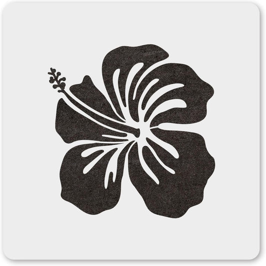 MAGJUCHE Hibiscus Stencil 12 Inches, Reusable Spring Flower Stencil for Painting DIY Crafts Decor