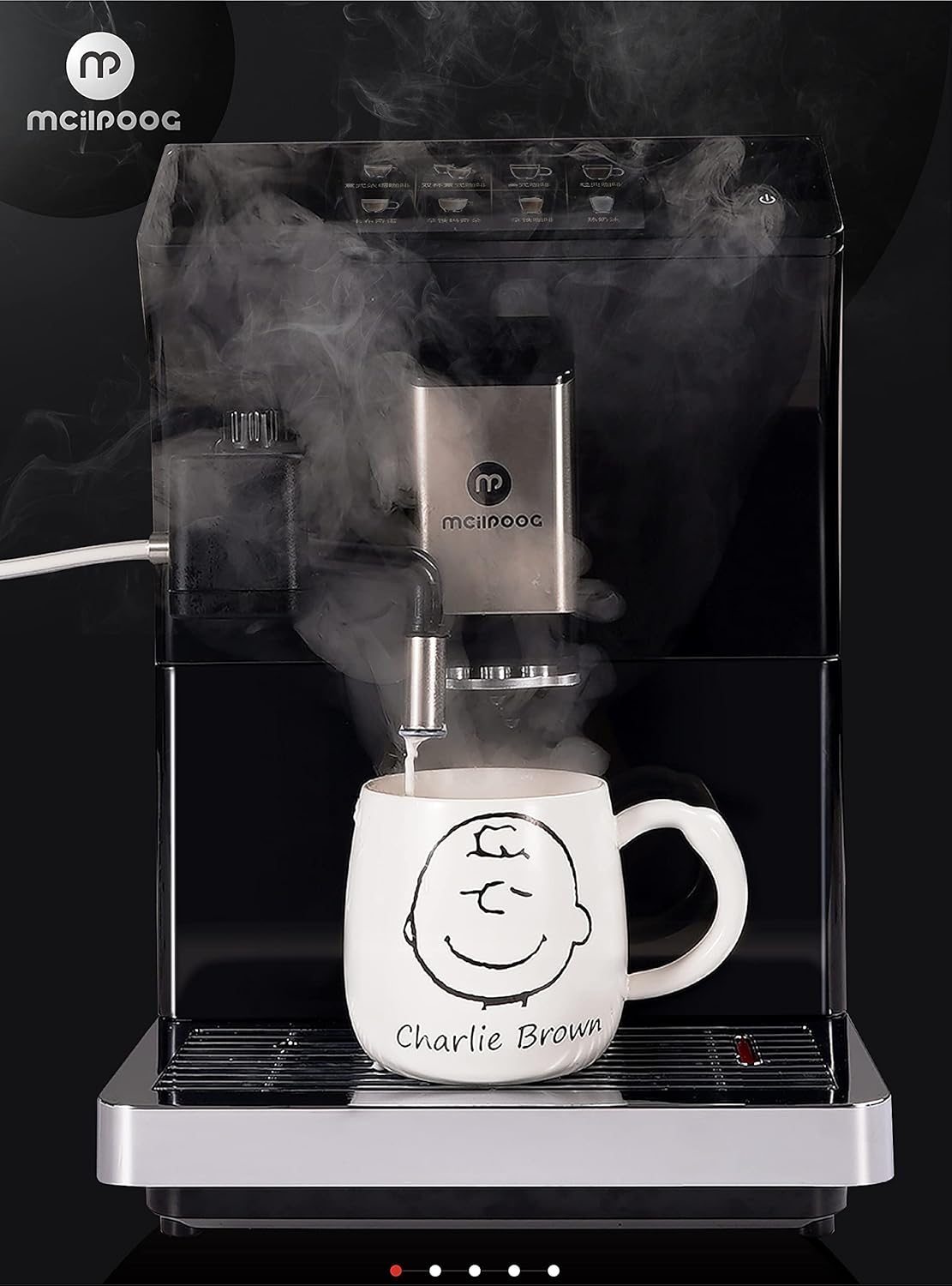 Mcilpoog ws-203 fully Automatic Espresso Coffee Machine, 1300W, 16 Drink Types, 19 Bar Pump, 1.7L Water Tank