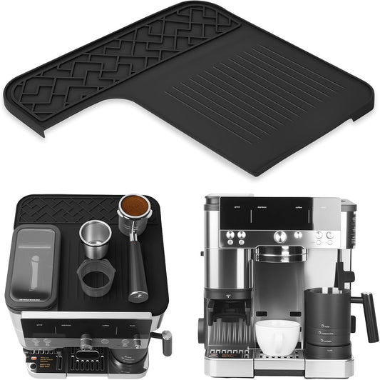 Top Mat for Ninja Luxe Cafe Espresso Machine ES601 – Protect Top Surface Food Grade Silicone Tamping Mat for Ninja luxe Cafe Accessories – Waterproof Non-Slip Espresso Tamper Mat Black