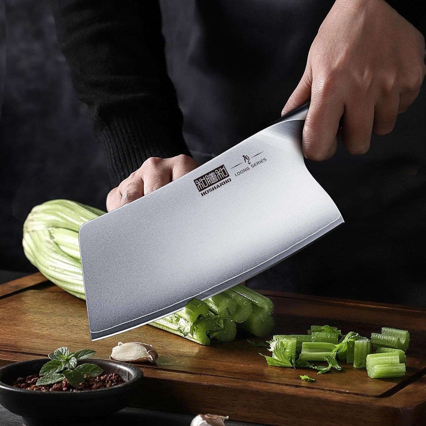 Cleaver Knife 7 Inch, Ultra Sharp Japanese High Carbon Steel Vegetable Meat Cleaver, Multifunction Chopper Butcher Knife for Home Kitchen and Restaurant