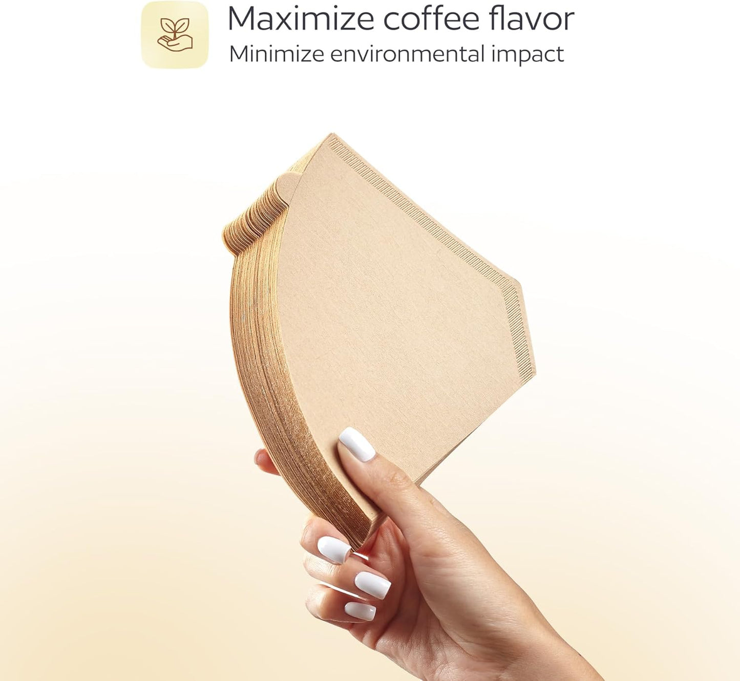 100 Pcs #4 Unbleached Paper Coffee Filters for Cuisinart, Ninja, BLACK+DECKER & other 8-12 Cup Coffee Makers - Perfect for Pour Over and Drip Coffee