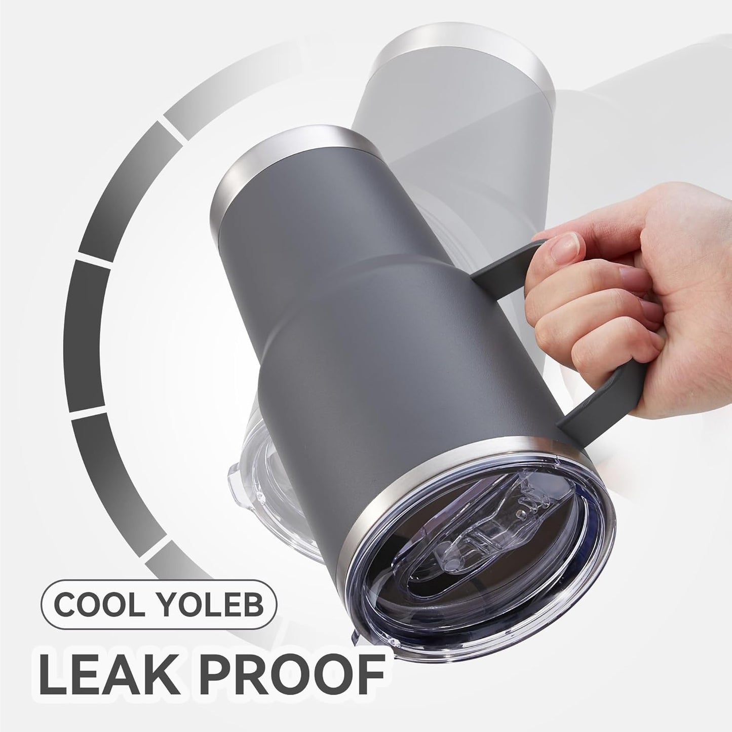 30 oz Tumbler with Handle and Lid, Stainless Steel Tumblers Bulk Double Wall Vacuum Insulated Travel Mug Leak Proof Cup Keep Drinks Cold and Hot Grey, 12 Pack