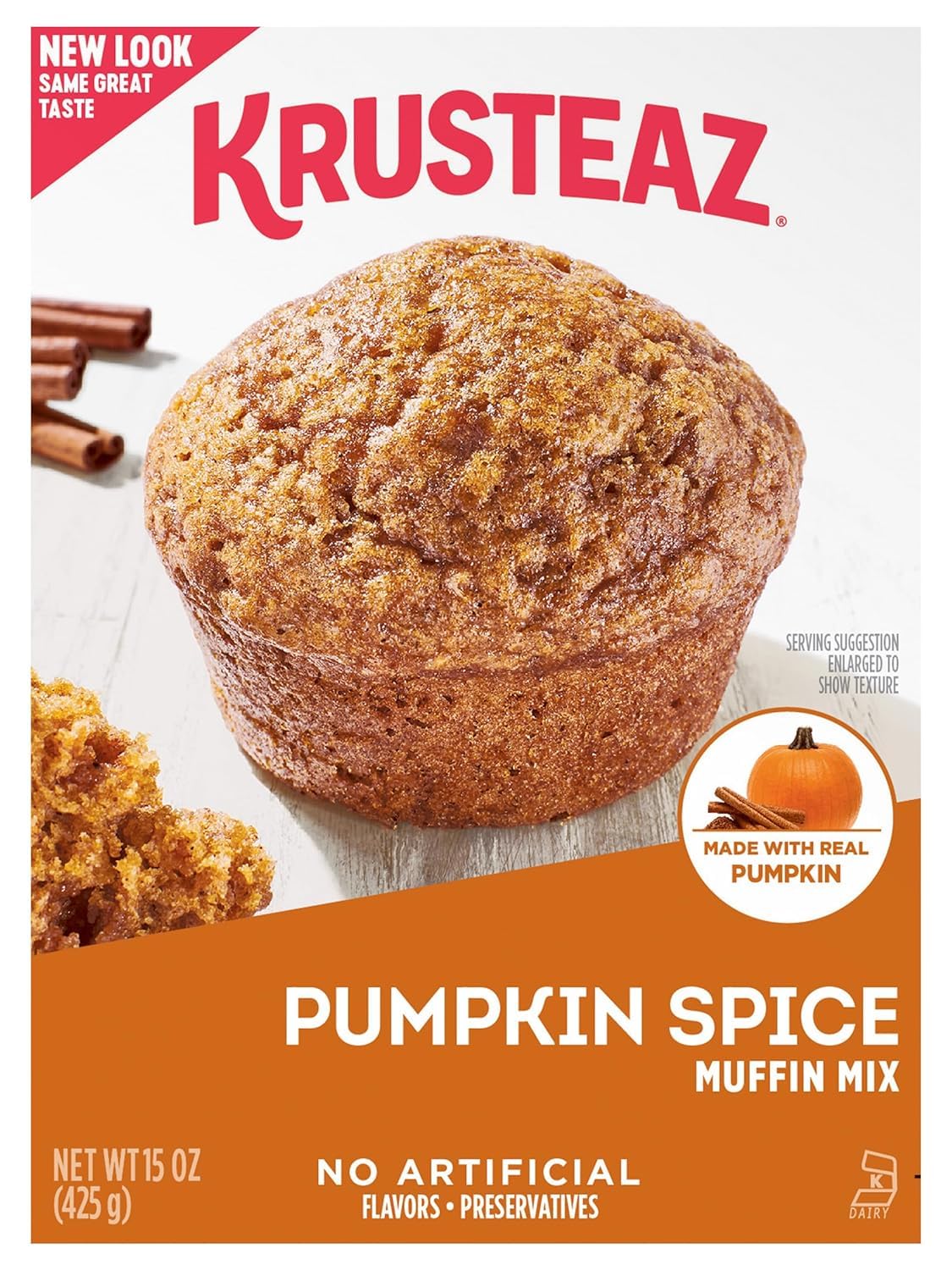 Krusteaz Pumpkin Spice Muffin Mix 15 Ounce (Pack of 3)