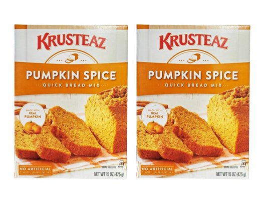 Krusteaz Baking Mix, Pumpkin Spice Quick Bread Mix, Made with Real Pumpkin & No Artificial Flavors, 15 Ounce Box (Pack of 4)