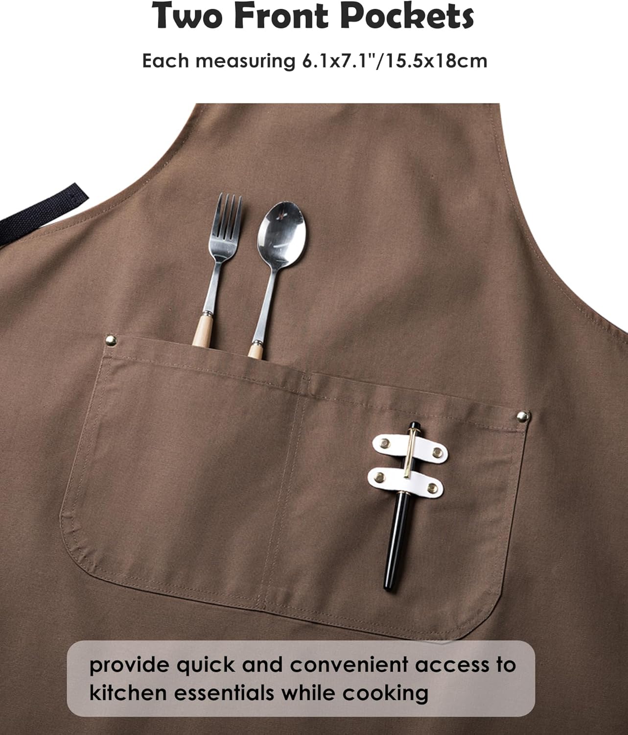 Lisianthus 2 Pack Adjustable Bib Aprons for Women with Pockets, Men's Kitchen Cooking Apron