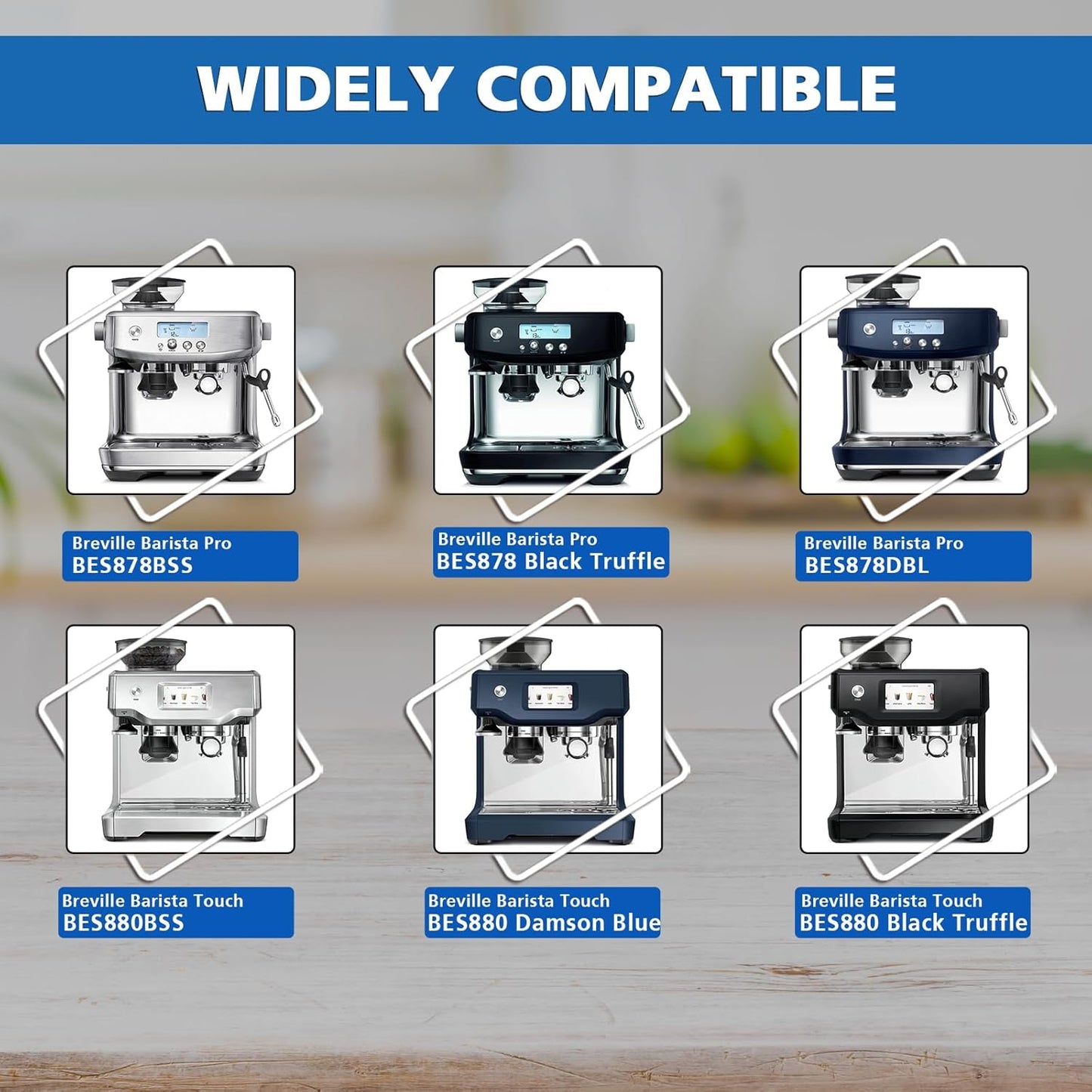 Replacement Water Filter for Breville Barista Touch Espresso Machine BES880 BES881, Barista Pro BES878, Oracle Touch BES990, Oracle BES980, Dual Boiler BES920 Bambino ClaroSwiss Sage, BES008WHT0NUC1