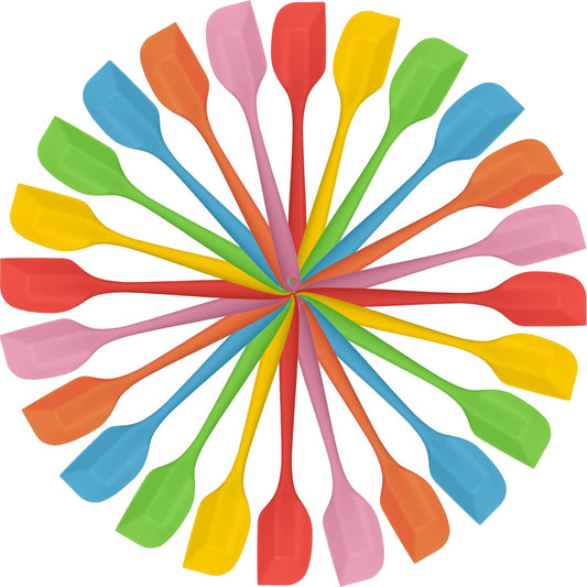 Irenare 24 Pcs Mini Silicone Spatulas Bulk 8.3 Inch Heat Resistant Scrapers Rubber Spatulas Seamless Design Non Stick Flexible for Kitchen Use Cooking Baking Mixing