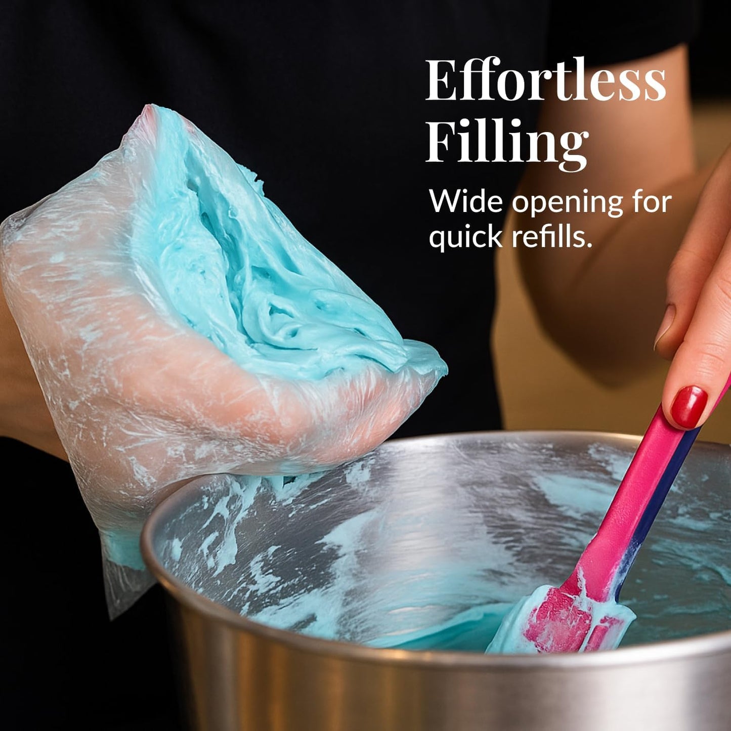 Prestee 400 Anti Burst Disposable Piping Bags, 12" - Pastry Bags, Icing Piping Bags, Tipless Piping Bags, Frosting Bags, Piping Bag, Cake Decorating Bags, Christmas Holiday Cake and Cookie Decoration