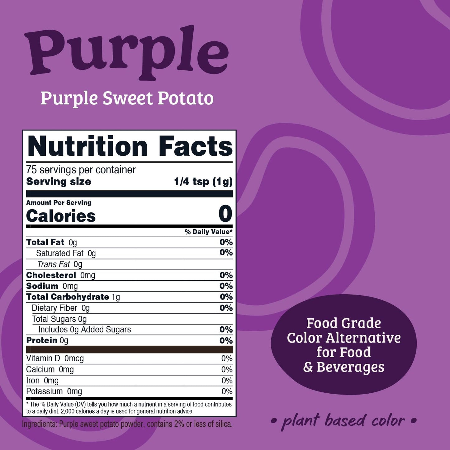 Nutricost Purple Plant Based Food Coloring From Purple Sweet Potato Powder (75 Servings) - Nutricolor Color Alternative For Food & Beverages