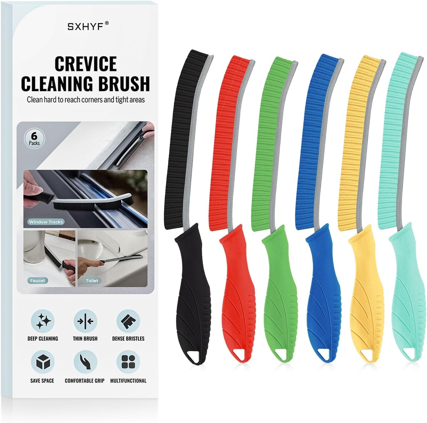 SXhyf Cleaning Brush - Hard Bristle Crevice Cleaning Brush, Multifunctional Gap Scrub Brush, Kitchen Essentials, Bathroom Cleaner Tools for Household Use, Home, Window, Toilet, Stove