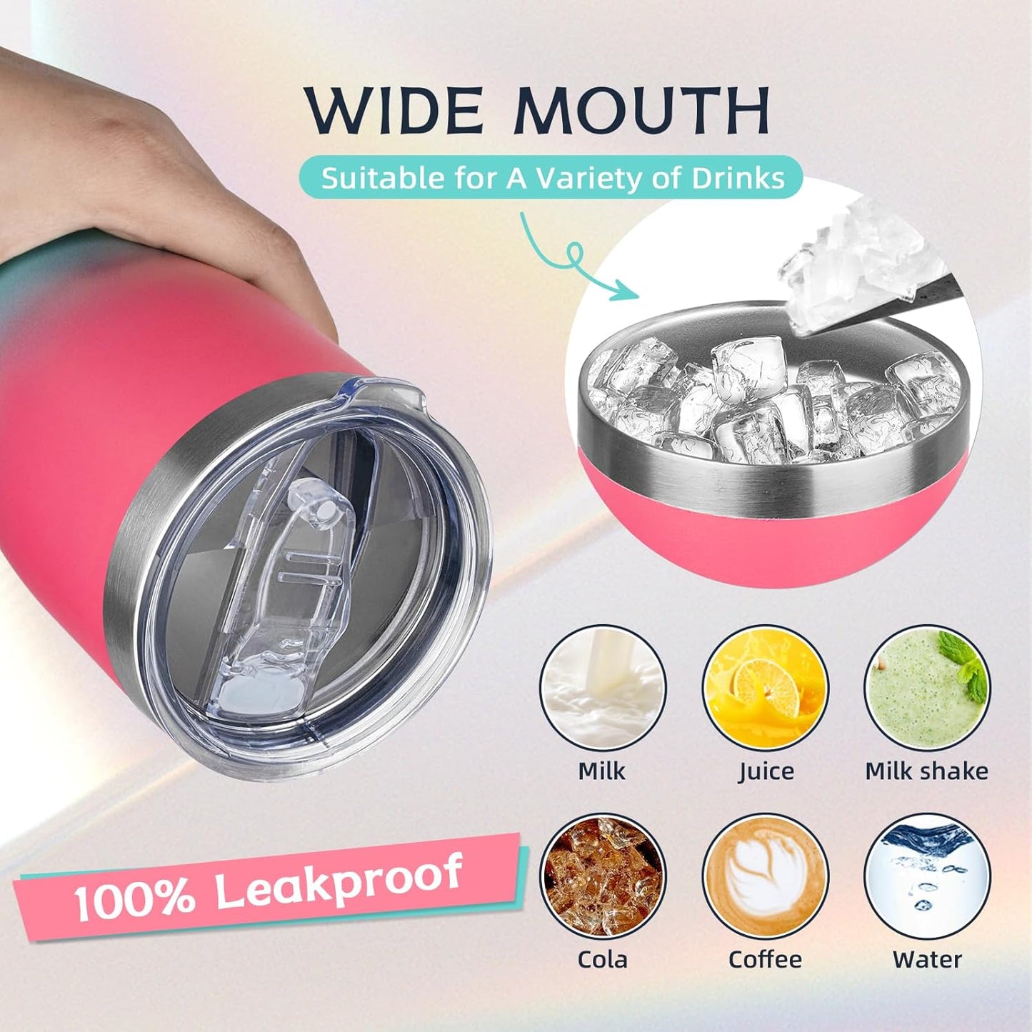 MEZMUT 20oz Coffee Tumbler with Lid and Straw Double Wall Vacuum Insulated Cup Stainless Steel Travel Mugs Insulated for Hot and Cold Leakproof Powder Coated Tumbler for Indoor and Outdoor