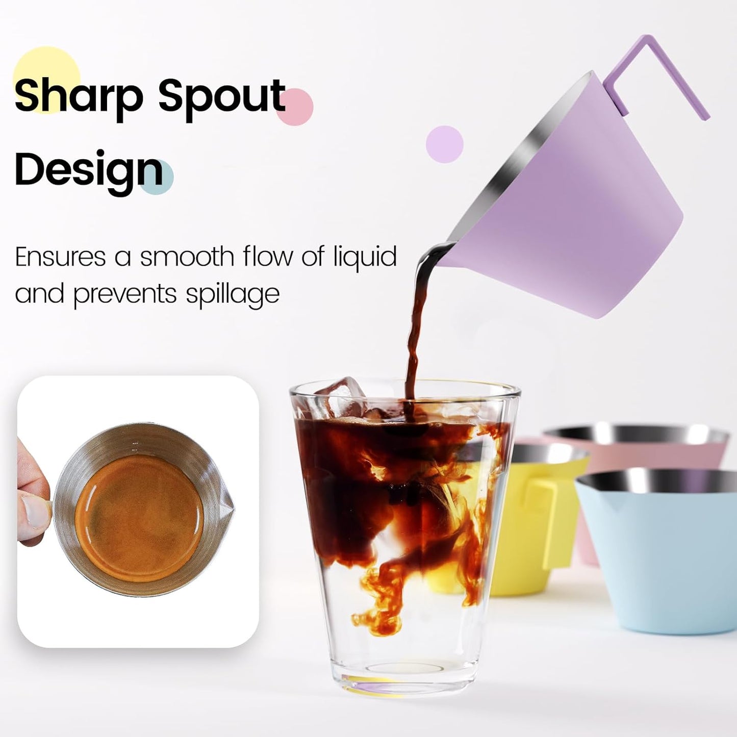 MHW-3BOMBER Espresso Measuring Cup with 3 oz Sauce Cup Espresso Shot Cup Stainless Steel Pouring Cup for Tomato Sauce|Steak Sauce|Desserts|Beverages| (Pink) G5739-OS