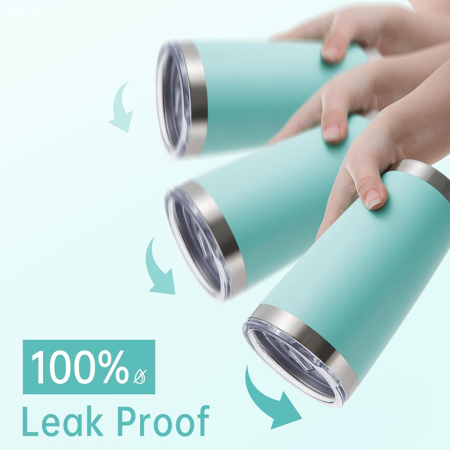 20 oz Tumblers Bulk Stainless Steel Tumbler with Lid Double Wall Vacuum Insulated Coffee Mug 20oz Powder Coated Cup for Hot and Cold Drinks, Turquoise, 6 pack