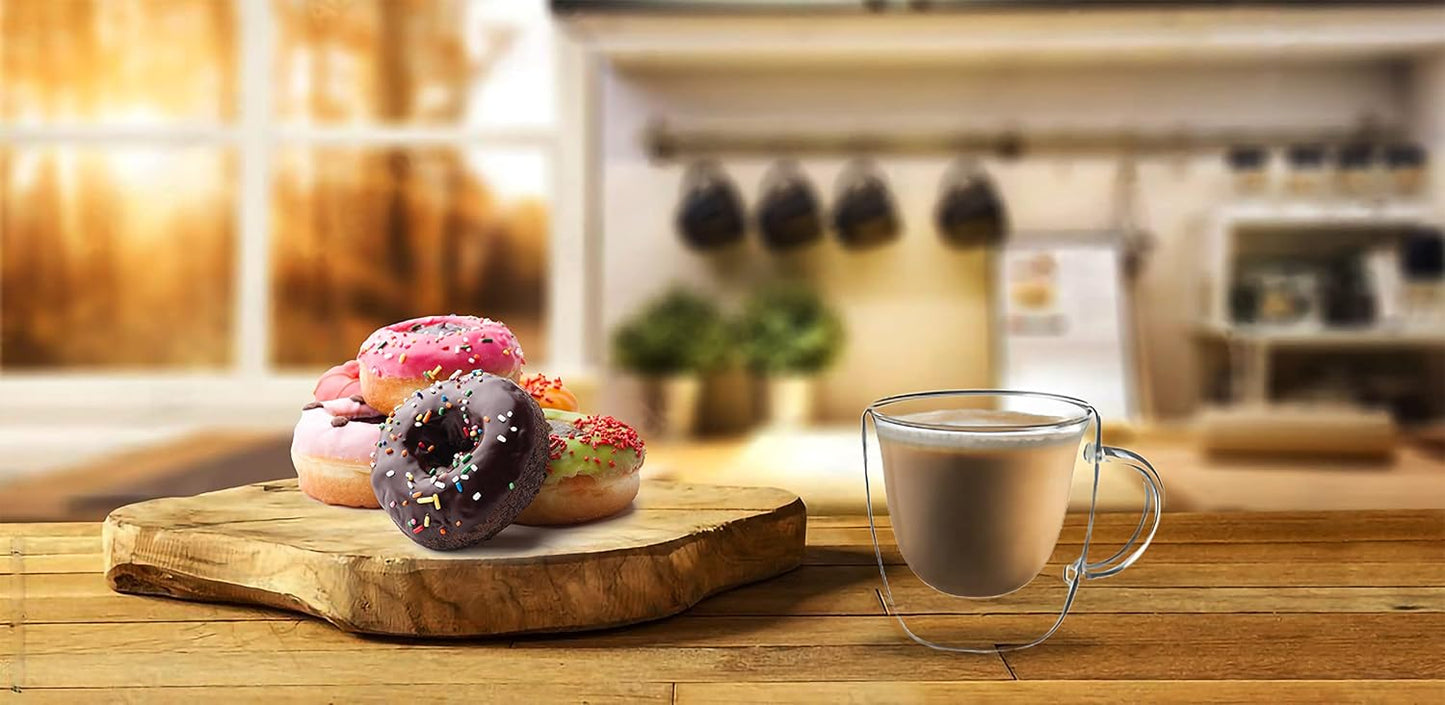 Red Rocks Double Wall Insulated Espresso Cups – Set of 2 4 Oz Double Walled Glass Coffee Mugs with Handles – Lead-Free Borosilicate Glass Espresso Cups – Thermal Clear Glass Cups for Home, Bar