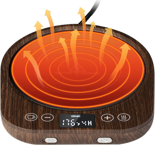 PUSEE Candle Mug Warmer Electric,Auto On/Off Gravity-Induction Coffee Mug Warmer with 9 Temp Settings,1-9 Timer Candle Melter Warmer Beverage Coffee Warmer Practical Portable Warmer for Home & Office