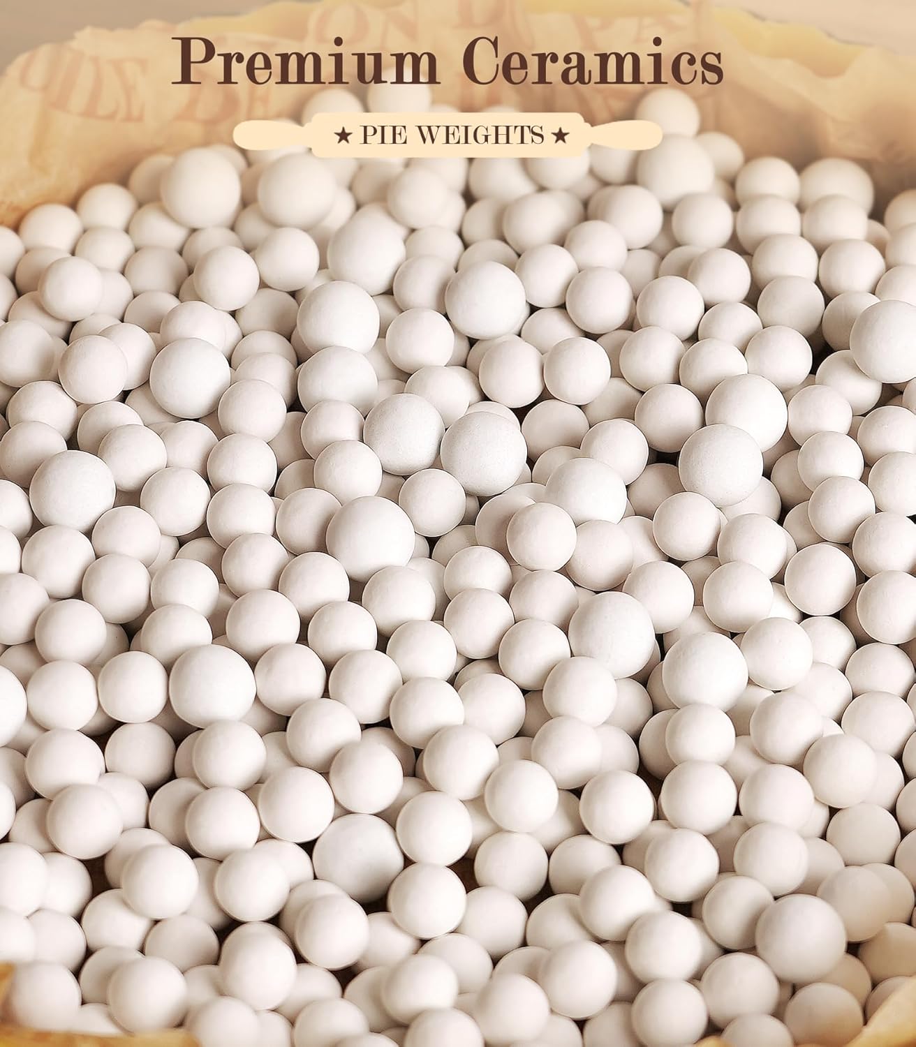 NINGOO Pie Weights for Baking Crust, 1.3LB Reusable Ceramic Pie Beans with Storage Box, Blind Bake Pie Weights, Pie Crust Weights, Pastry Tools for Baking