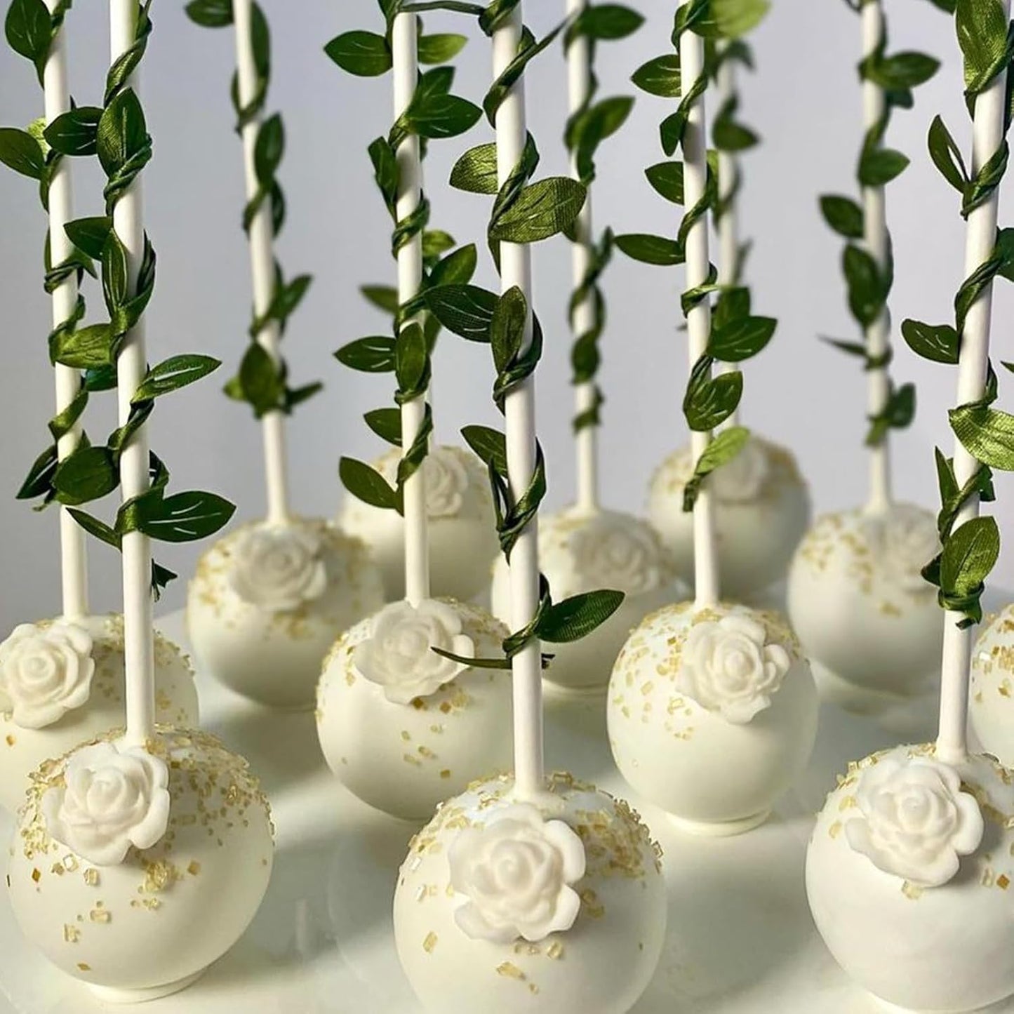 Rose Flower Fondant Molds, Flower and Leaves Silicone Molds, Cake Decoration Chocolate Molds for Cupcake Topper Candy Cookie Clay Crafting Projects Set Of 2