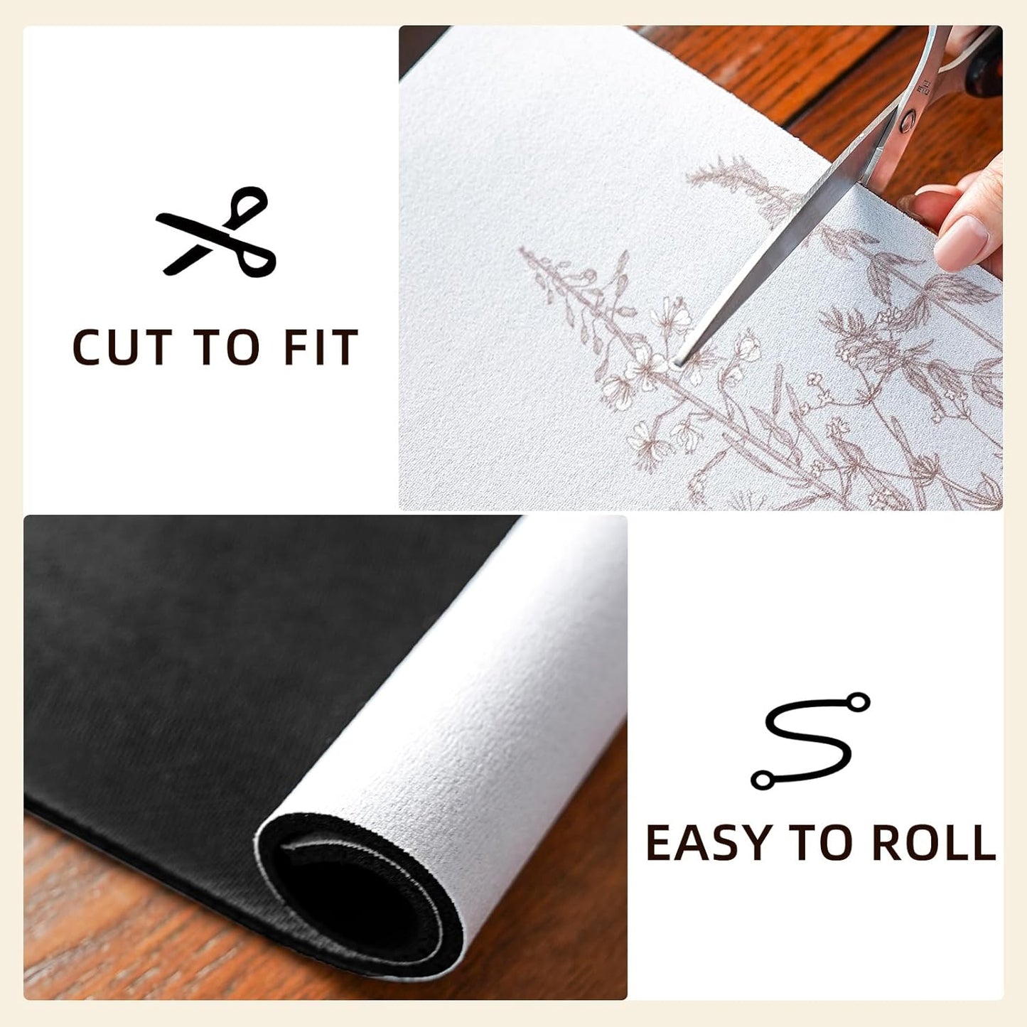 Dish Drying Mat, Absorbent Coffee Mat Rubber Backed, Soft Silicone Dish Drying Mat for Kitchen Counter or Sink for Kitchen Bathroom Coffee Bar (Plants, 12 x 16 Inches)