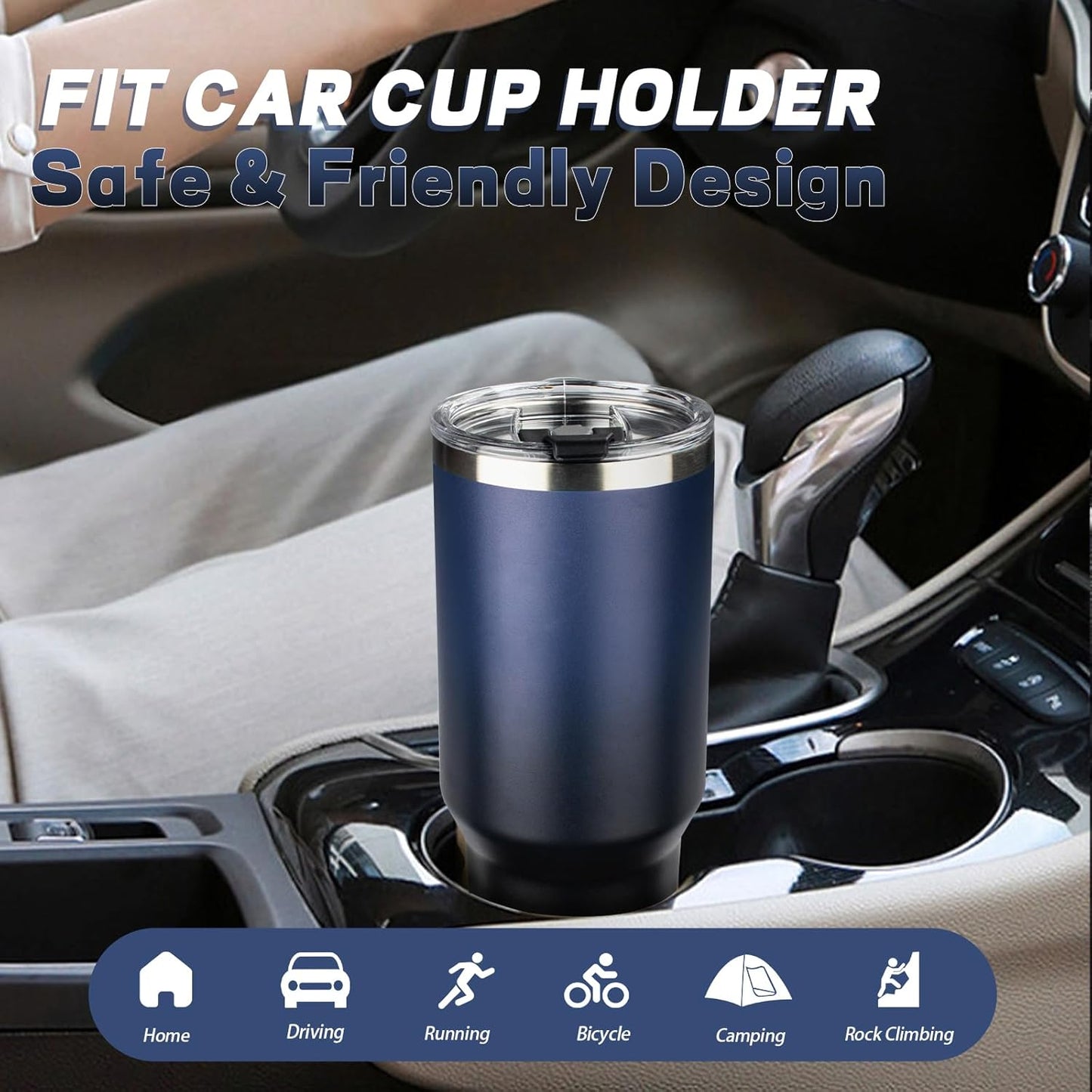 40 oz Tumbler with Lids and Straws, Stainless Steel Insulated Coffee Tumbler, Double Wall Vacuum Insulated Travel Mug Cup, Leakproof Thermal Coffee Cup for Hot and Cold Drinks (Indigo Black)