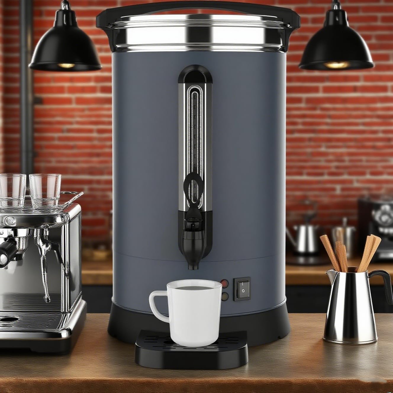 90 Cups Coffee Urn,14L Gallon Double Wall Commerical Coffee Maker for Buffet Catering Wedding Gathering,Large Capacity Hot Coffee Dispenser,Stainless Steel Hot Water Urn