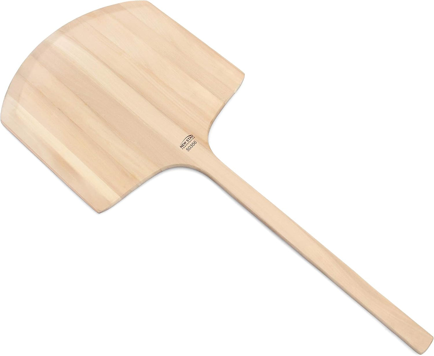 New Star Foodservice 50356 Restaurant-Grade Wooden Pizza Peel, 18" L x 18" W Plate, with 24" L Wooden Handle, 42" Overall Length