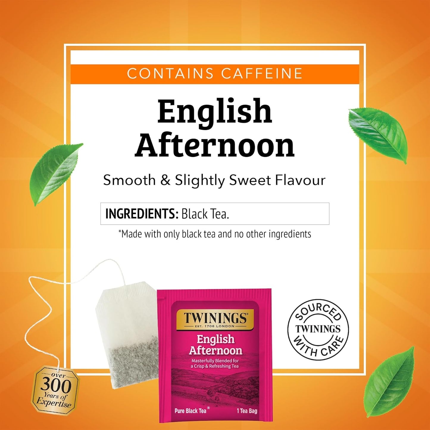 Twinings English Afternoon Black Tea Individually Wrapped Bags, 20 Count (Pack of 6), Smooth & Slightly Sweet, Caffeinated, Enjoy Hot or Iced, 120 Teabags