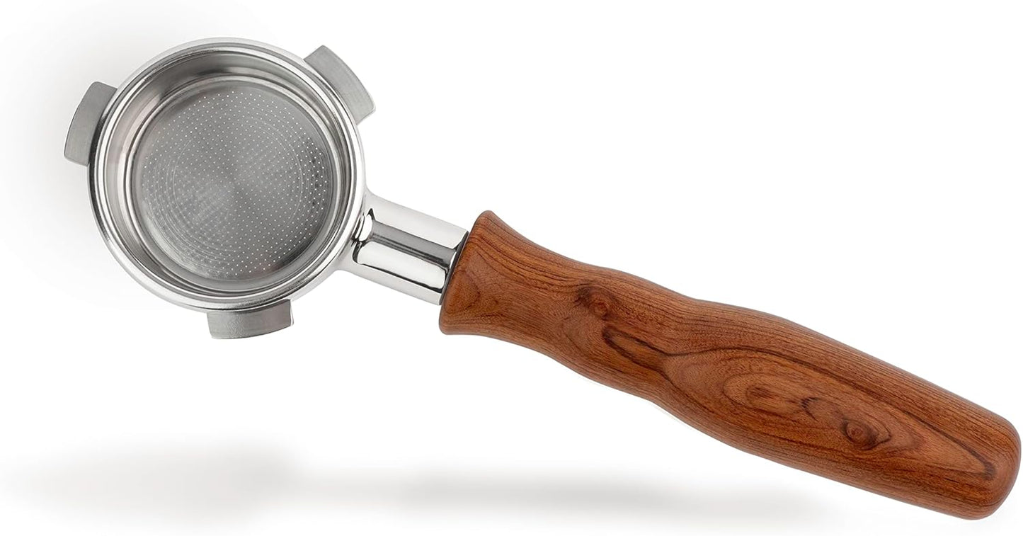 LILQ 54mm Naked Bottomless Portafilter Compatible with Breville Barista Express, Barista Pro, Bambino, and More – 18-20g basket included (Rosewood)