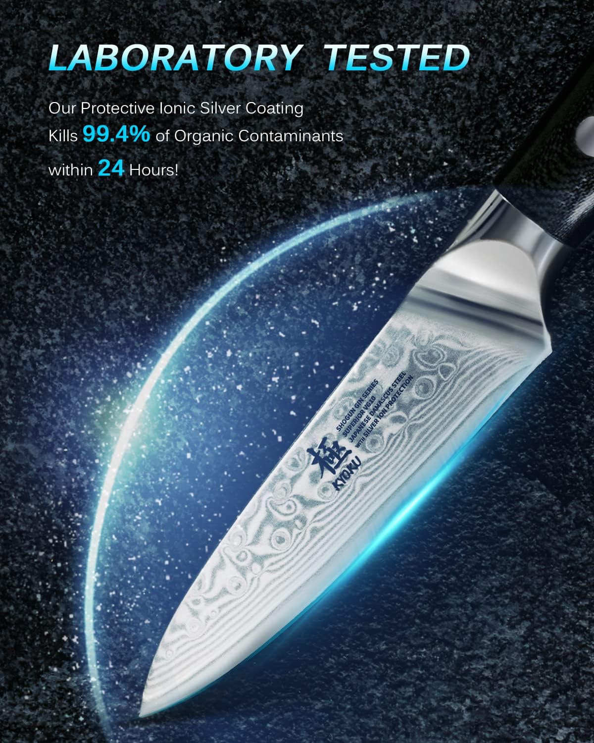 KYOKU Gin Series 3.5" Paring Knife - Japanese VG10 Damascus Stainless Steel Kitchen Knife With Silver Ion Blade, G10 Handle, Mosaic Pin - for Fruit, Vegetable, Peeling, Coring