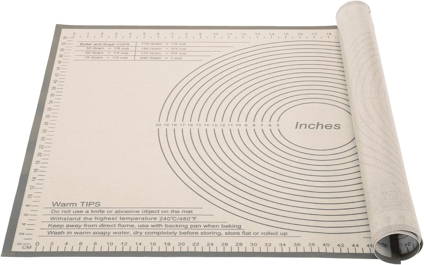 Silicone Pastry Mat 36x24 Inch - Nonstick Baking Mat Perfect for Dough, Pastry, Pie Crust, Fondant, Pasta/Pizza, Kitchen Counter