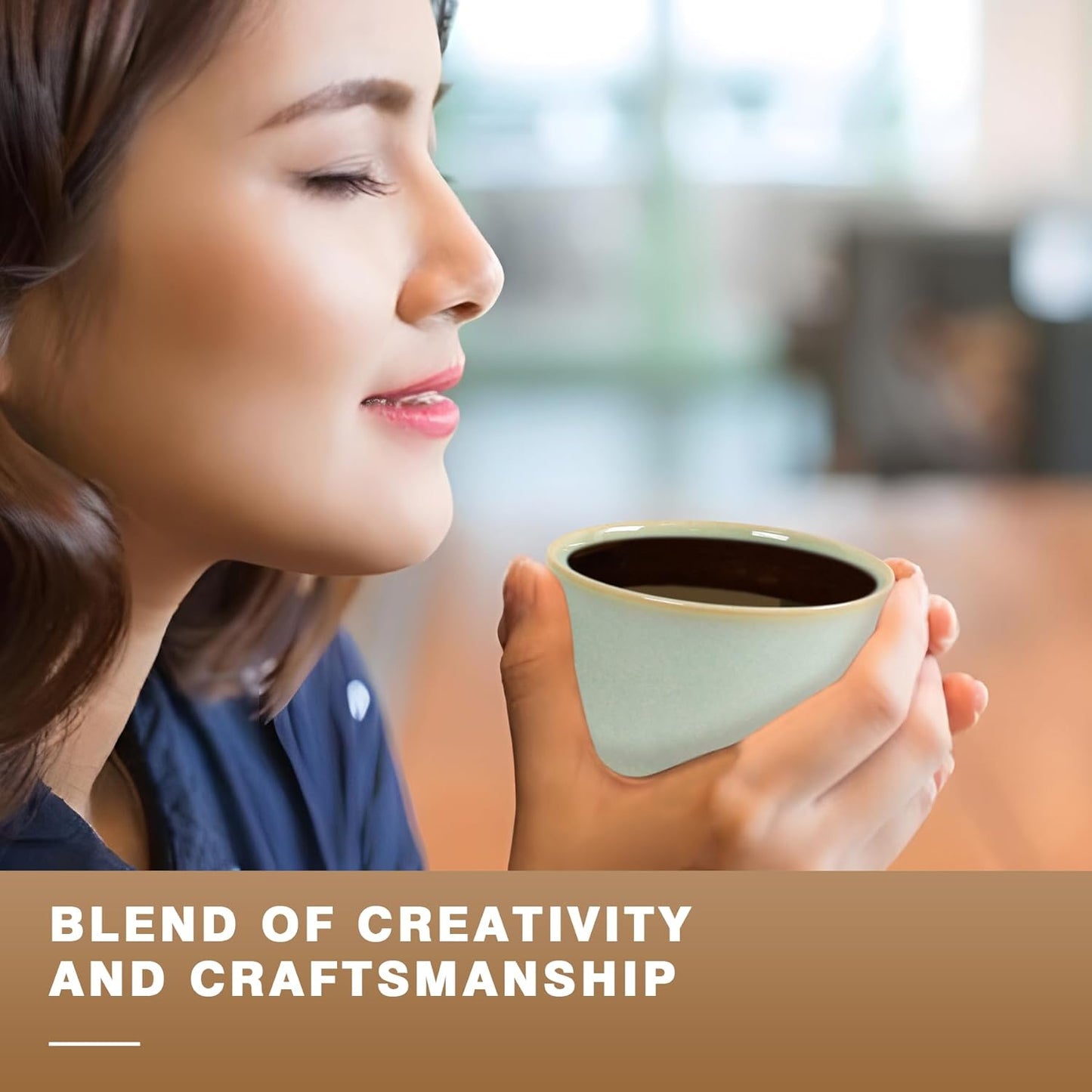 Ceramic Espresso Cups Set of 4, Double Walled Espresso Coffee Mugs for Nespresso Cups, Special glazed Demitasse Cups Coffee Cup for Machine (Green)