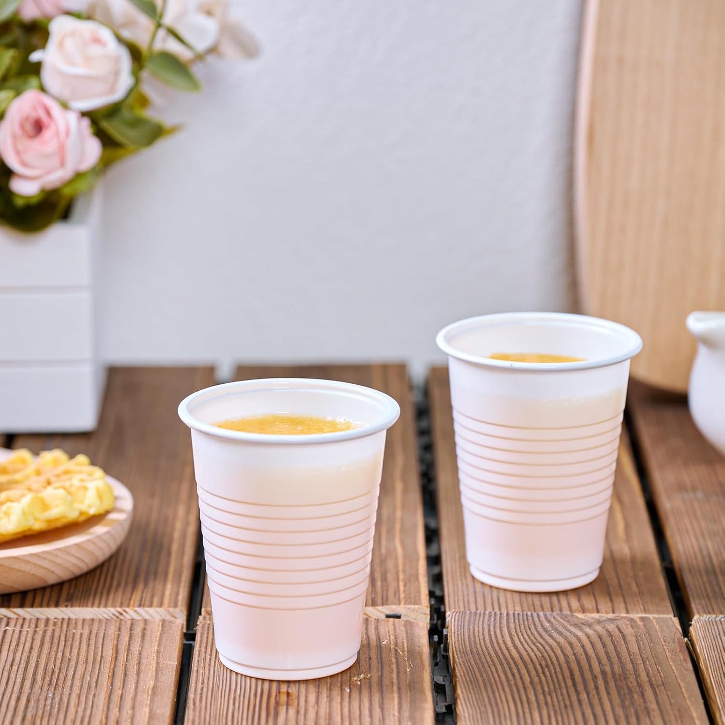 Lilymicky 2000 PACK 5 oz White Plastic Cups, 5 Ounce Disposable Plastic Bathroom Cups for Tasting, Drinking