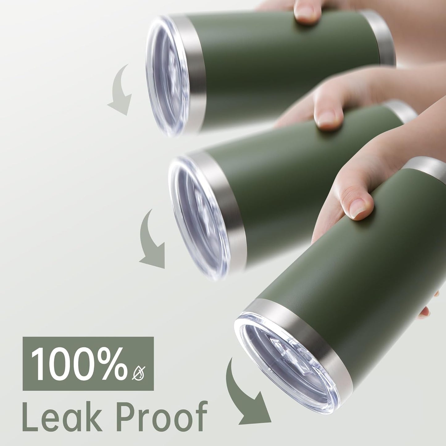 20 oz Tumbler Stainless Steel Tumblers with Lid Double Wall Vacuum Insulated Coffee Mug 20oz Powder Coated Cup for Hot and Cold Drinks, Army Green, 1 pack