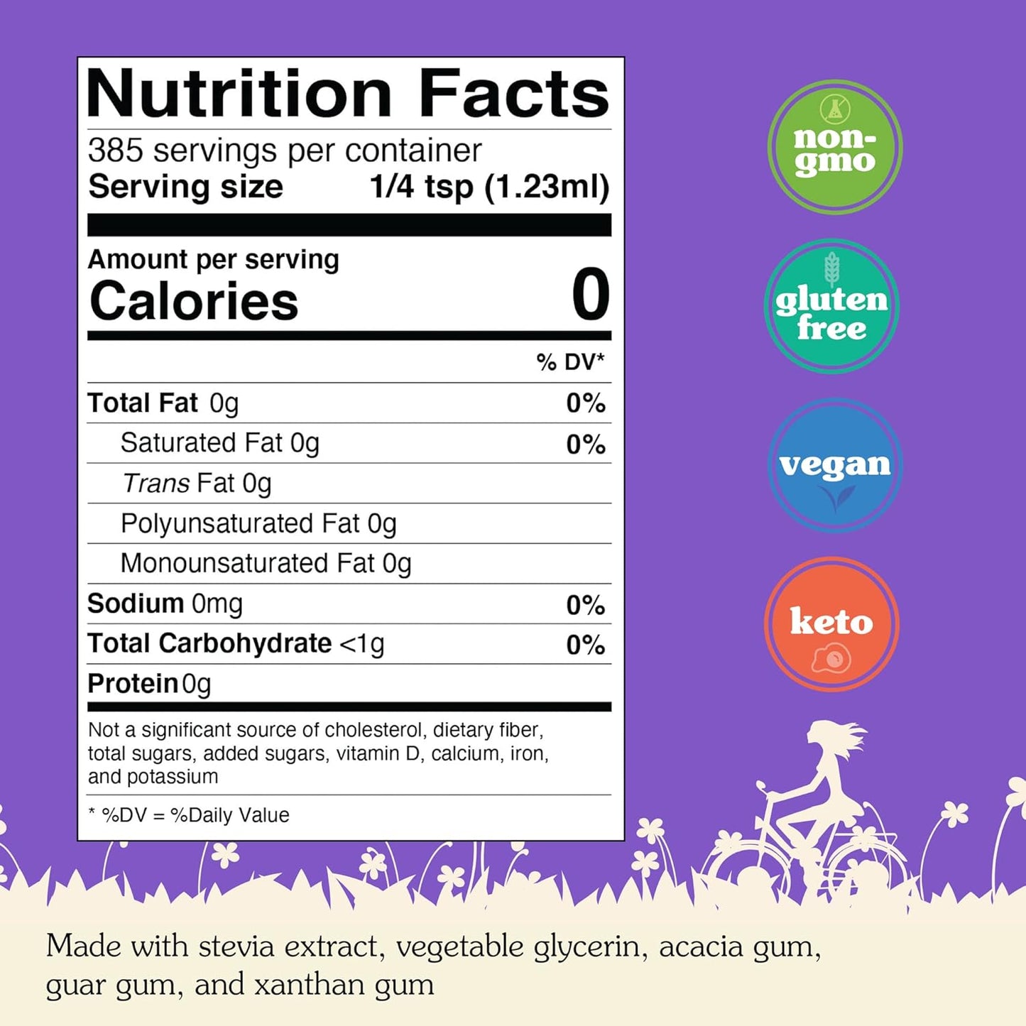 NuNaturals Stevia Simple Syrup, Sugar-Free Sweetener, Plant-Based Sugar Substitute, Zero Calorie, 16 oz