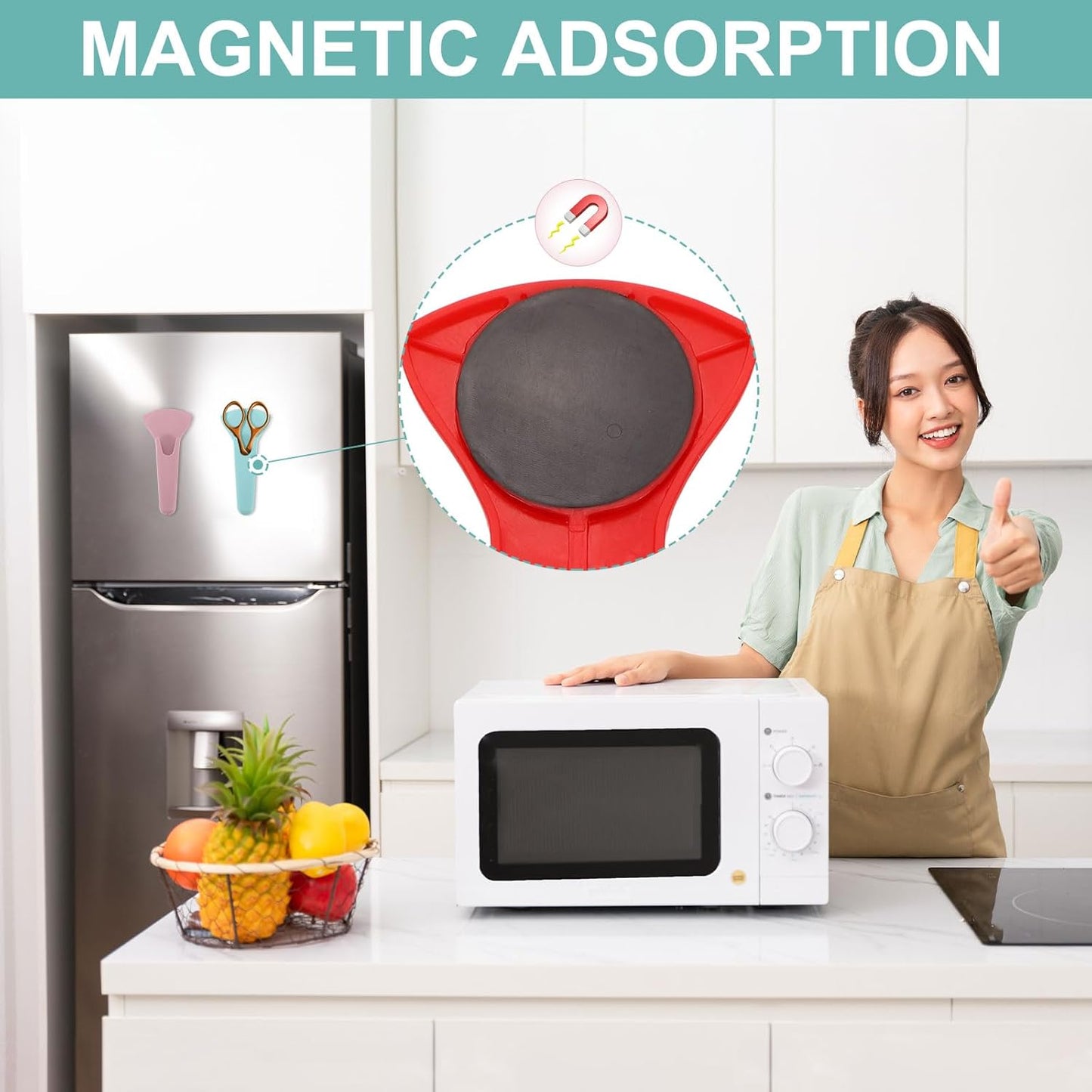 uxcell 2 Pcs Magnetic Scissor Holder, 7.48" x 3.46" Plastic Scissors Cover Durable Waterproof Protector Portable with Round Magnetic Absorber for Kitchen Shears, Red