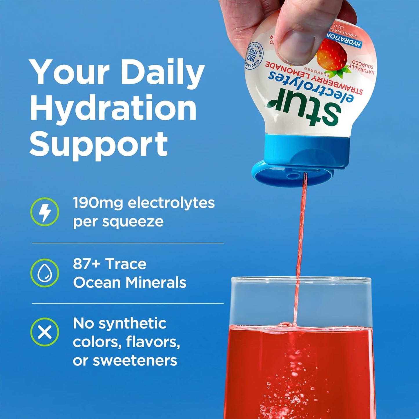 Stur Electrolyte Water Enhancer | Sweetened with Stevia | High in Vitamin C & Antioxidants | Sugar Free | Zero Calories | Keto | Vegan | 5 Bottles, Makes 90 Drinks (Cherry Limeade)