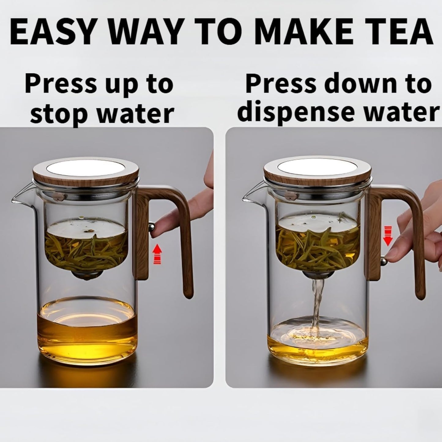 Enchanti Tea Pot, Creative Witchcraft Magic Glass Teapot, Detachable Loose Tea Glass Tea Infuser, Ideal for Tea Steeper-20oz (approx. 600 ml)(Gray)