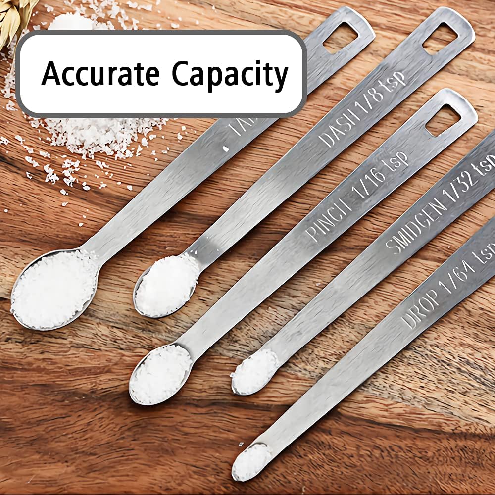 3PCS 1/16 Teaspoon(1/16tsp, 0.31ml, Pinch) Single Tiny Measuring Spoon, Small Individual Stainless Steel Measure Spoons Only
