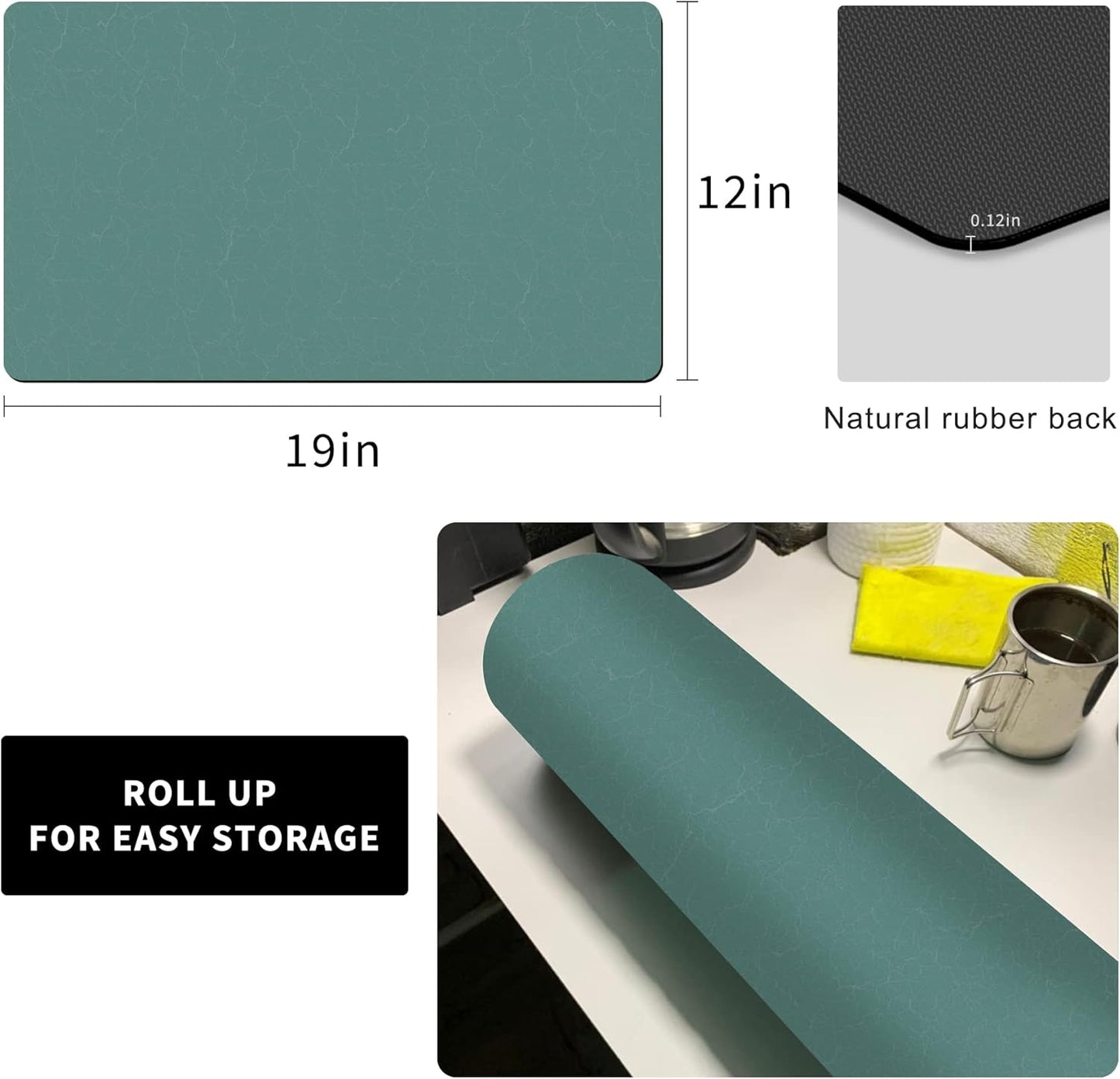 GOLENER Coffee Maker Mat For Countertops, Absorbent, Washable, Reversible Microfiber Dish Drying Mat For Kitchen Accessories, Under Small Appliance Mats