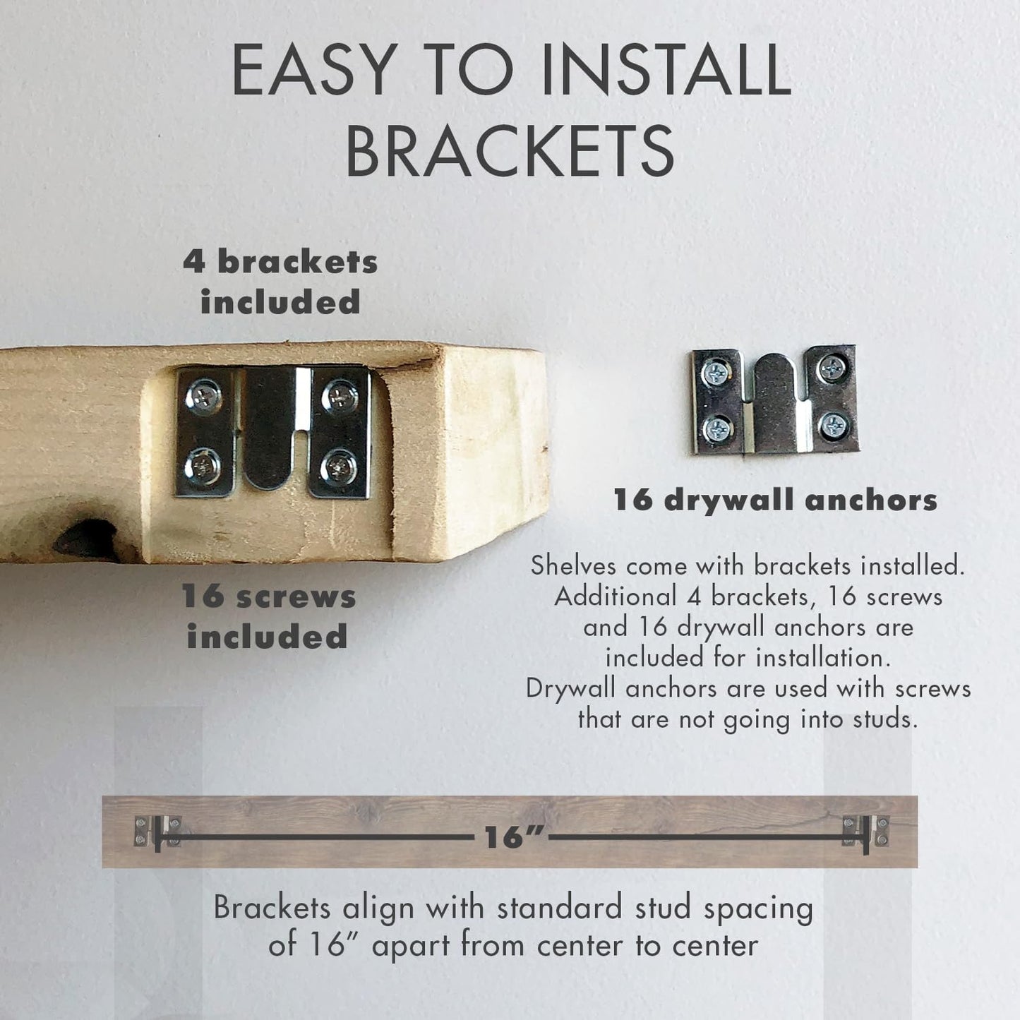 Urban Legacy Reclaimed Barnwood Planks | Floating Shelves for Wall w/Flush Mount Shelf Bracket Set Included | Set of 2 (Coffee Bean, 36"x 4.5"x 2")