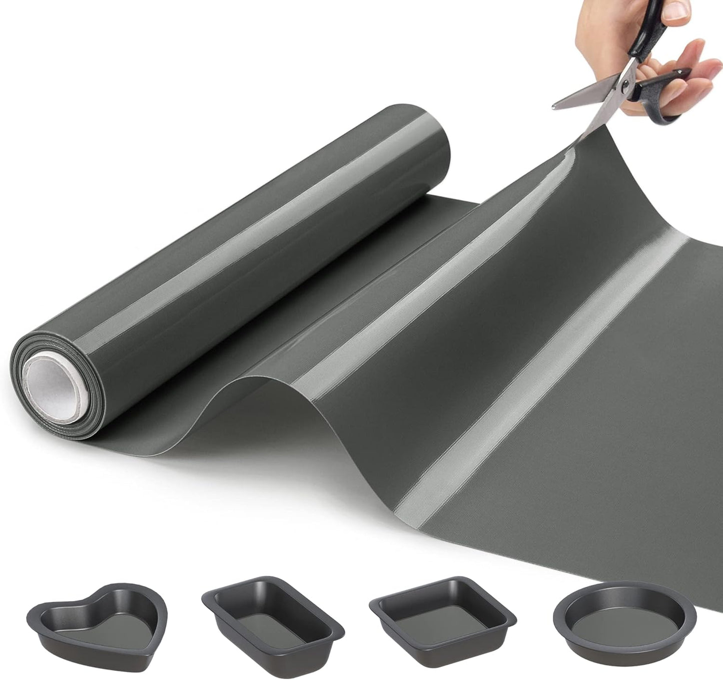 Silicone Baking Mat Roll - Best German Silicone - Non-slip Silicone Pastry Mat, Non-Stick Reusable Air Fryer Linner, Counter Mat, Oven Liner, Freeze Dryer Mat - 16IN x 8FT