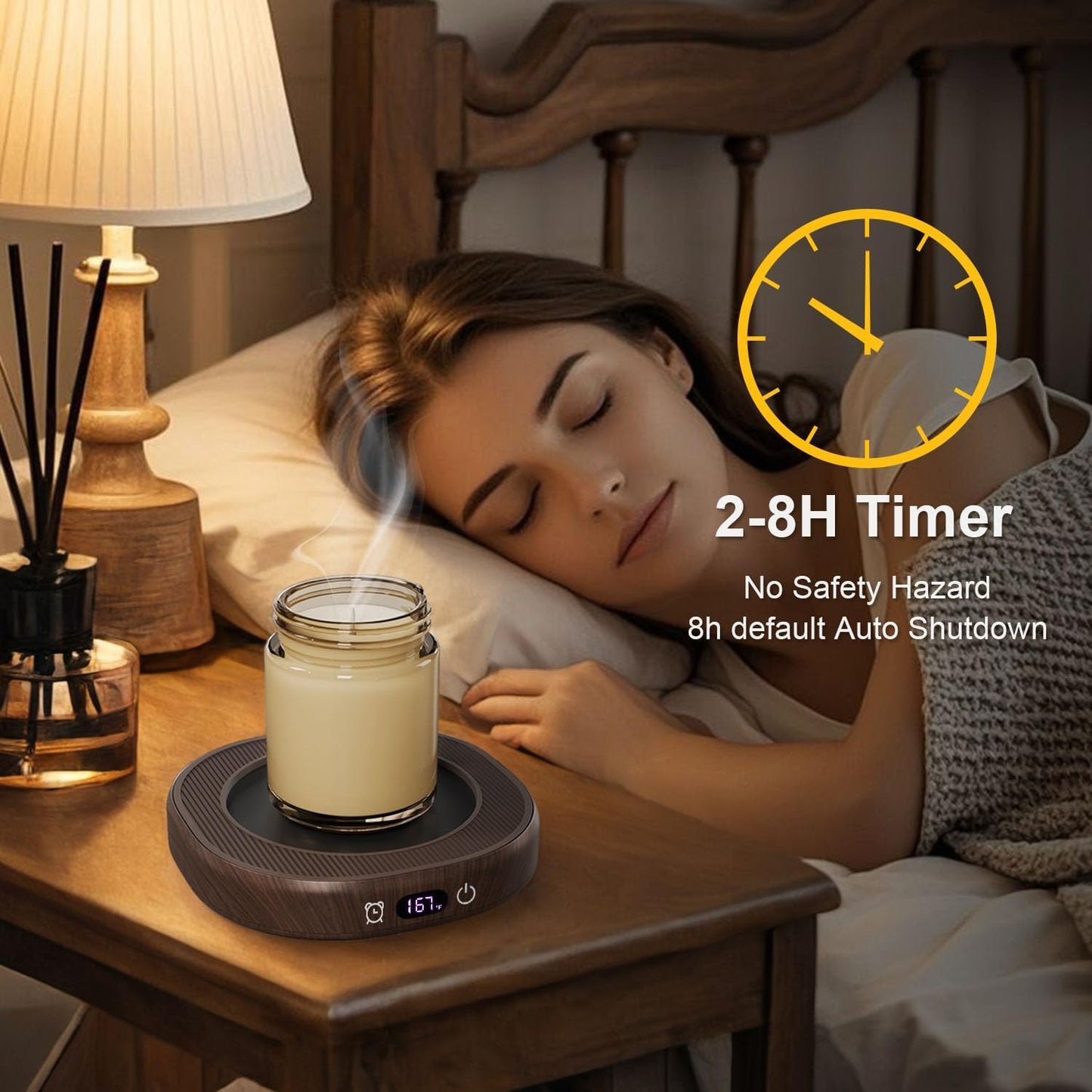 Electric Mug Warmer for Desk Auto Shut Off, Smart Coffee Cup Warmer for Tea Milk, 4 Temperature Setting Coffee Warmer Accessories Keep Beverage Fast Heating Home & Office, 8H Timer Candle Warmer Plate