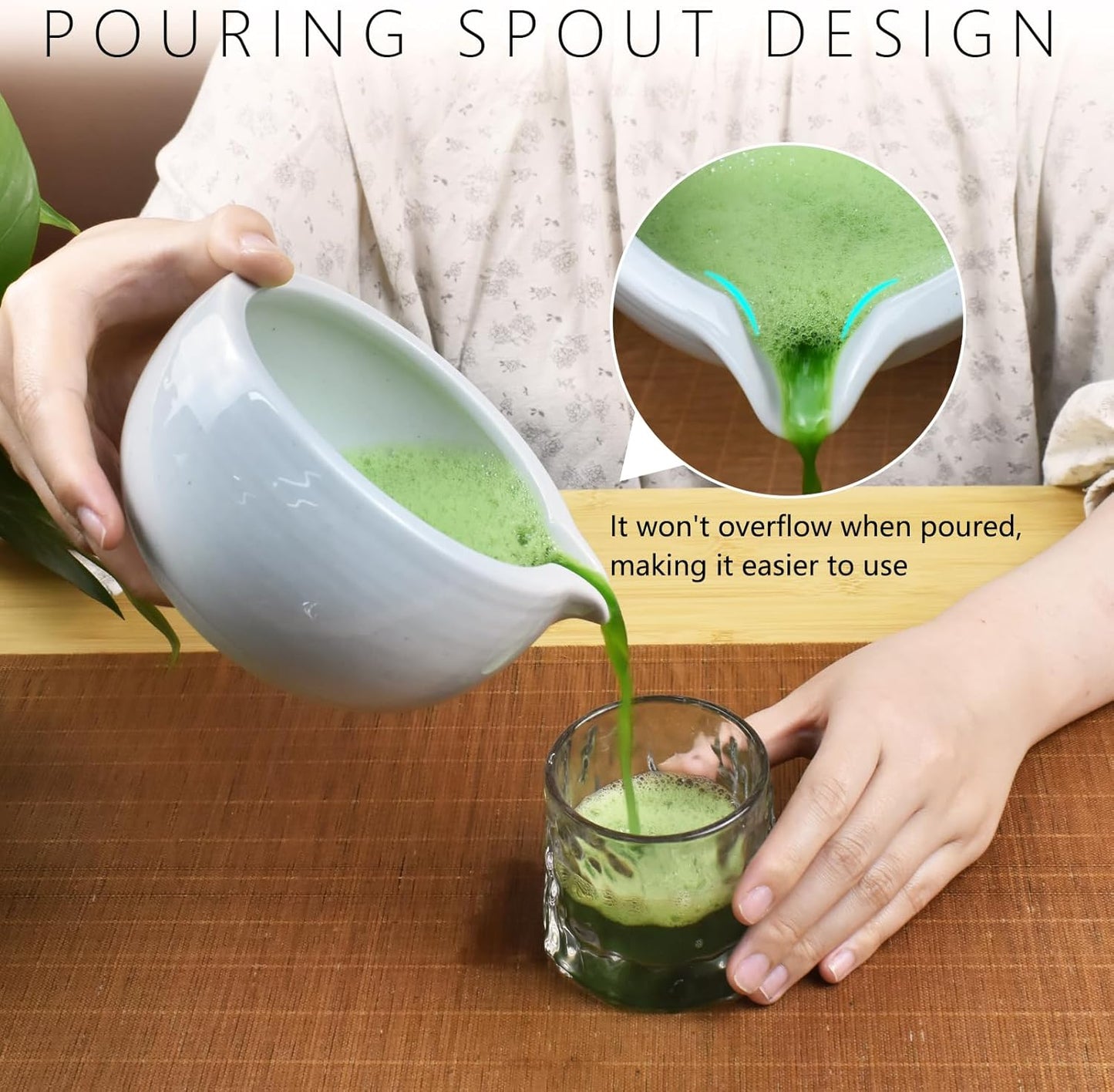 Artcome 4 Pcs Complete Matcha Tea Ceremony Kit - Bowl, Whisk, Whisk Holder, Tea Scoop - For Usucha, Koicha and Matcha Latte (White)