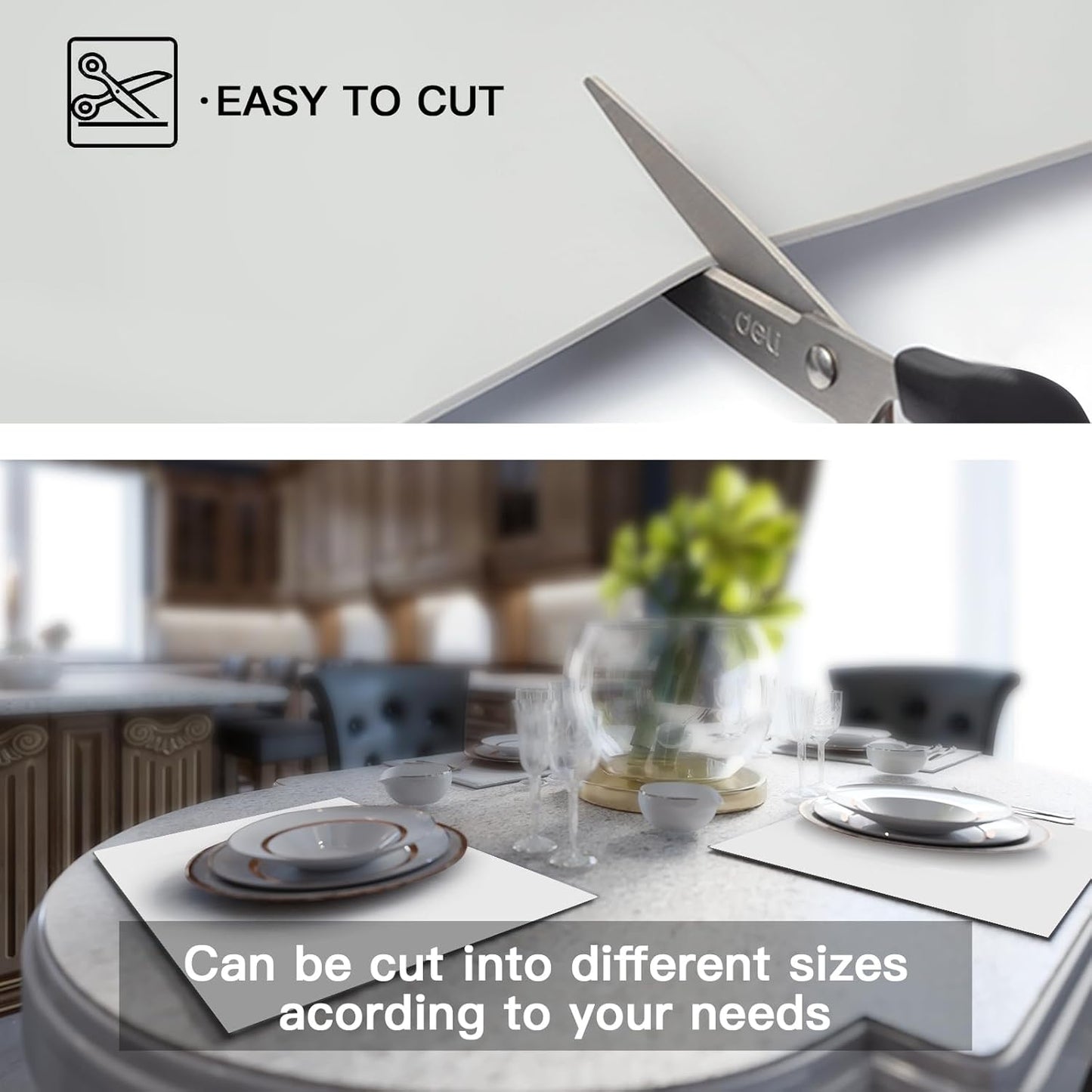 Silicone Mats for Kitchen Counter, 47.3"x23.6"x0.08" Largest Heat Resistant Mat Kitchen Island Waterproof 2MM Thick Countertop Protector Mat Nons-slip Extra Large Counter Mat (Beige Gray)