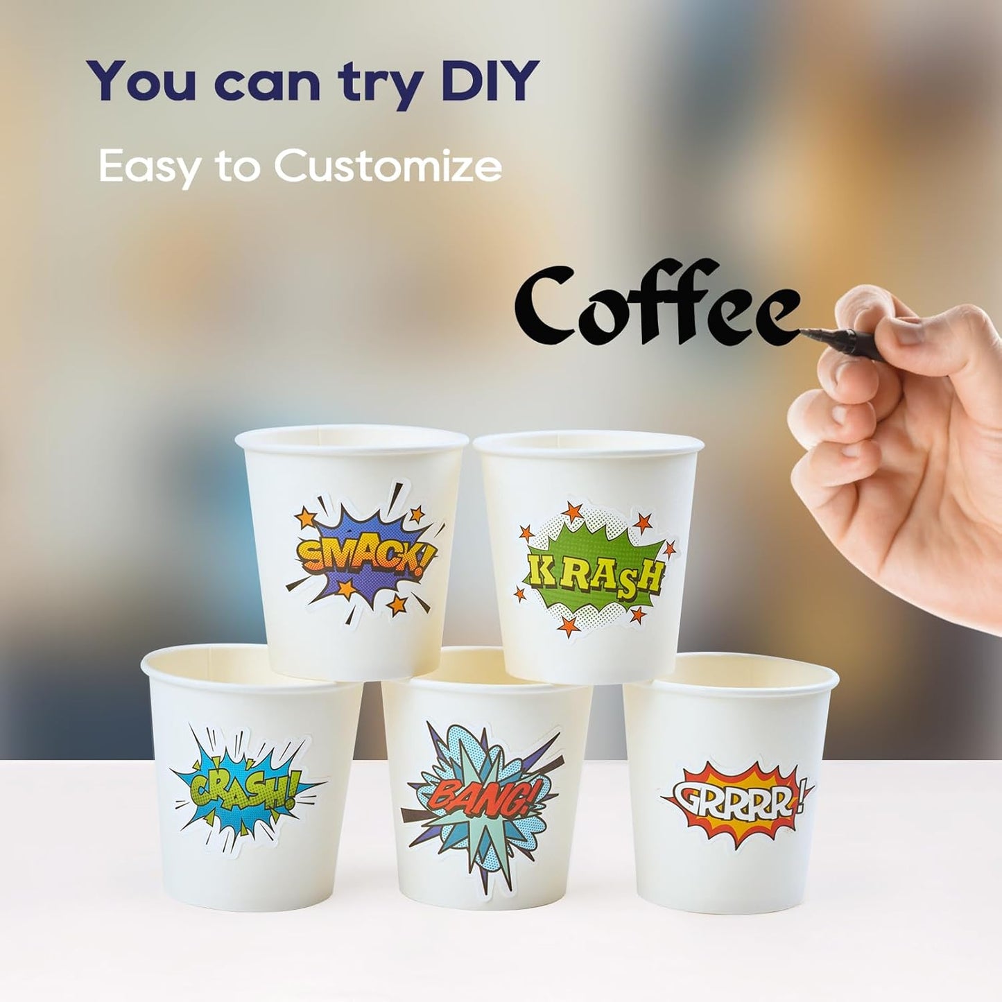 LITOPAK 500 Count 6 oz Paper Cups, Small Disposable Coffee Cups, Paper Espresso Cups, Hot Drinking Cups for Party, Picnic, Travel and Events