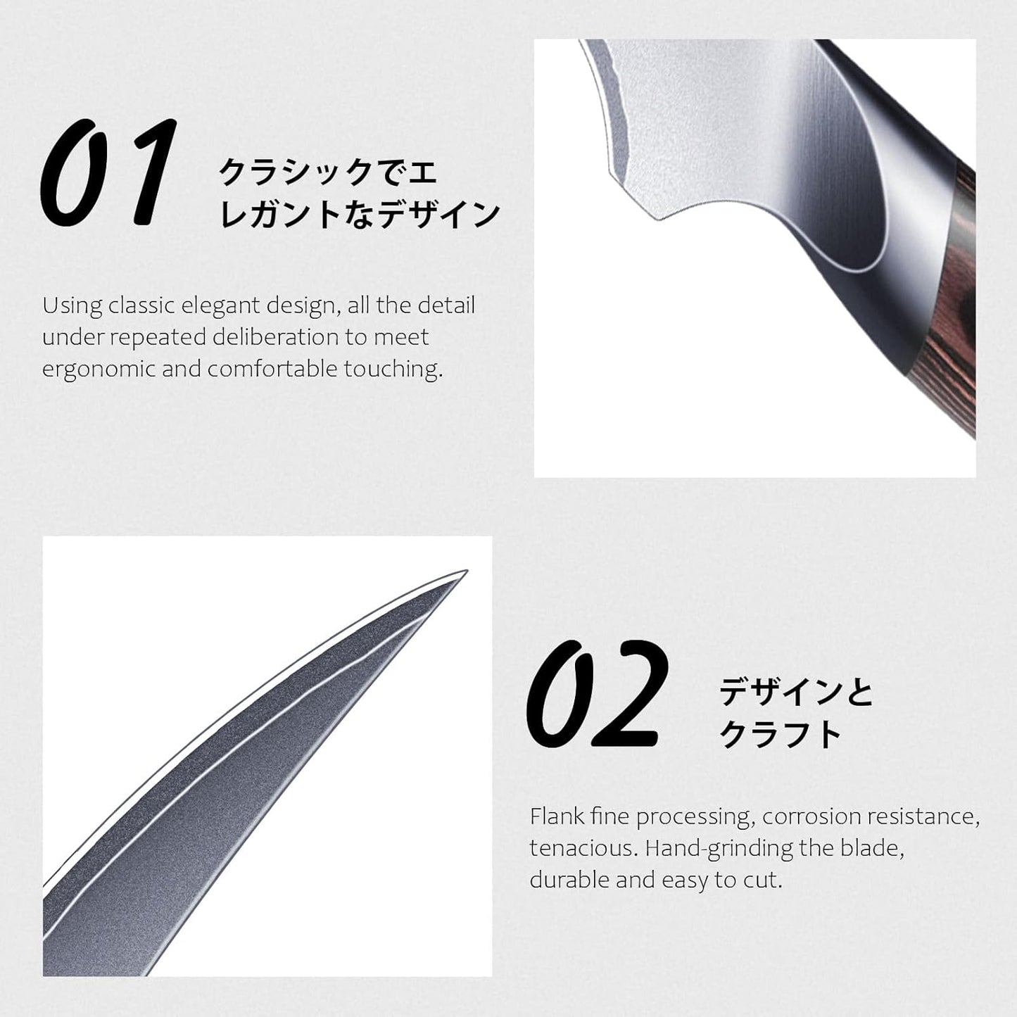 Fillet Knife 9 Inch, Super Sharp Boning Knife in High Carbon Stainless Steel, Professional Japanese Fish Knives for Meat Poultry Cutting